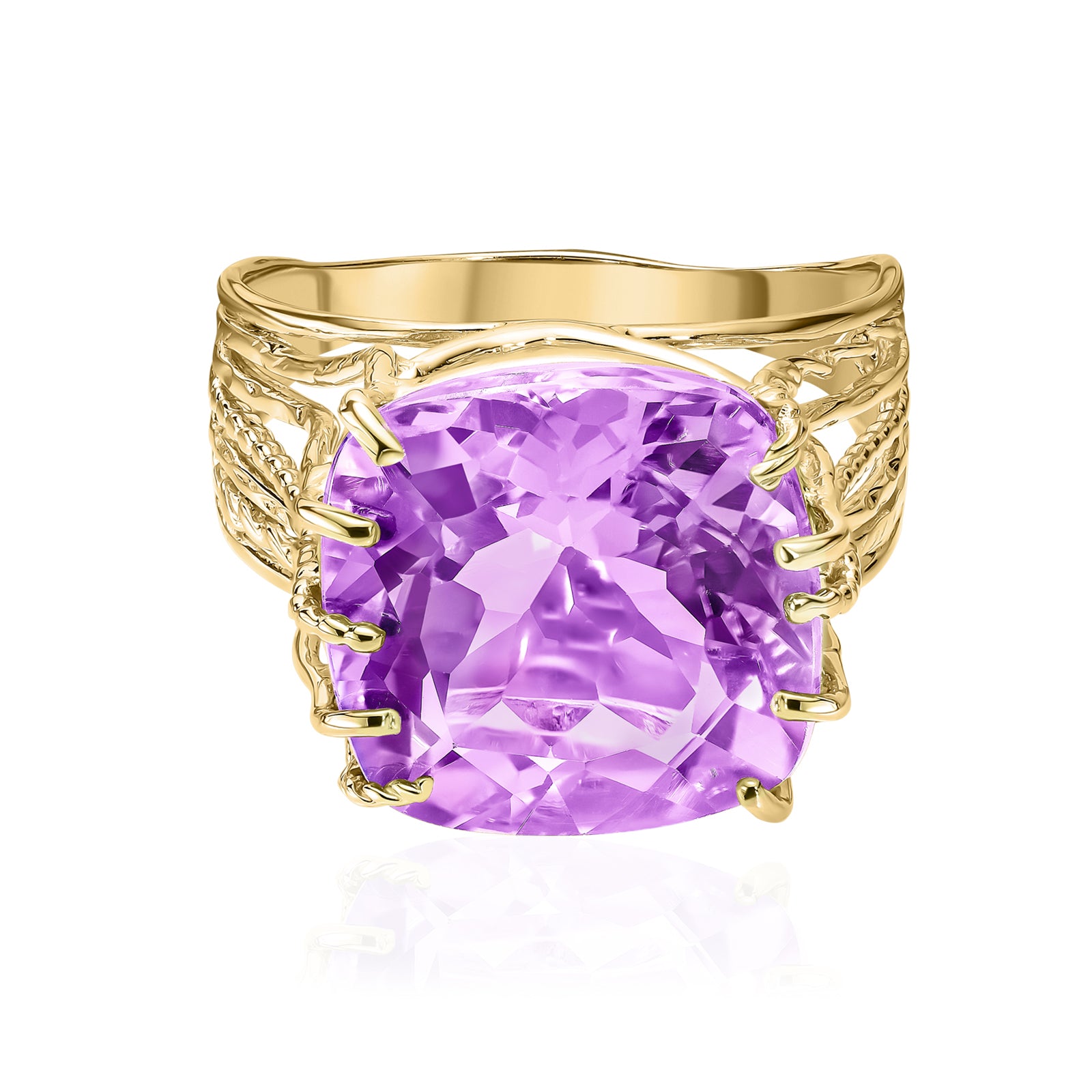Anello in oro 14K con ametista