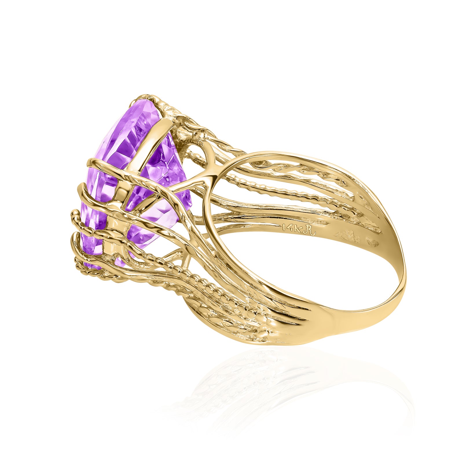Anello in oro 14K con ametista