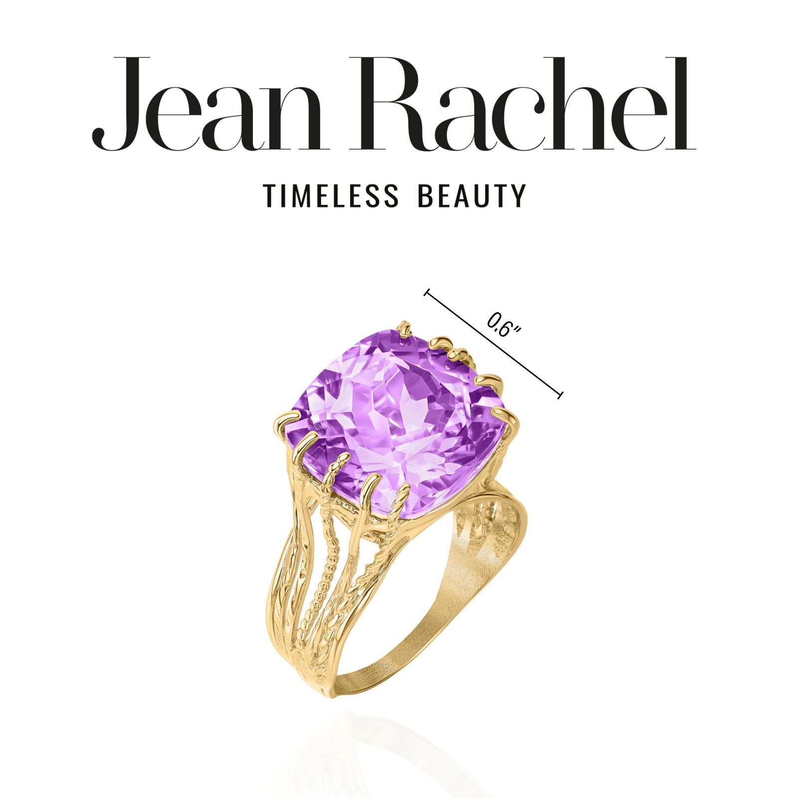 Anello in oro 14K con ametista