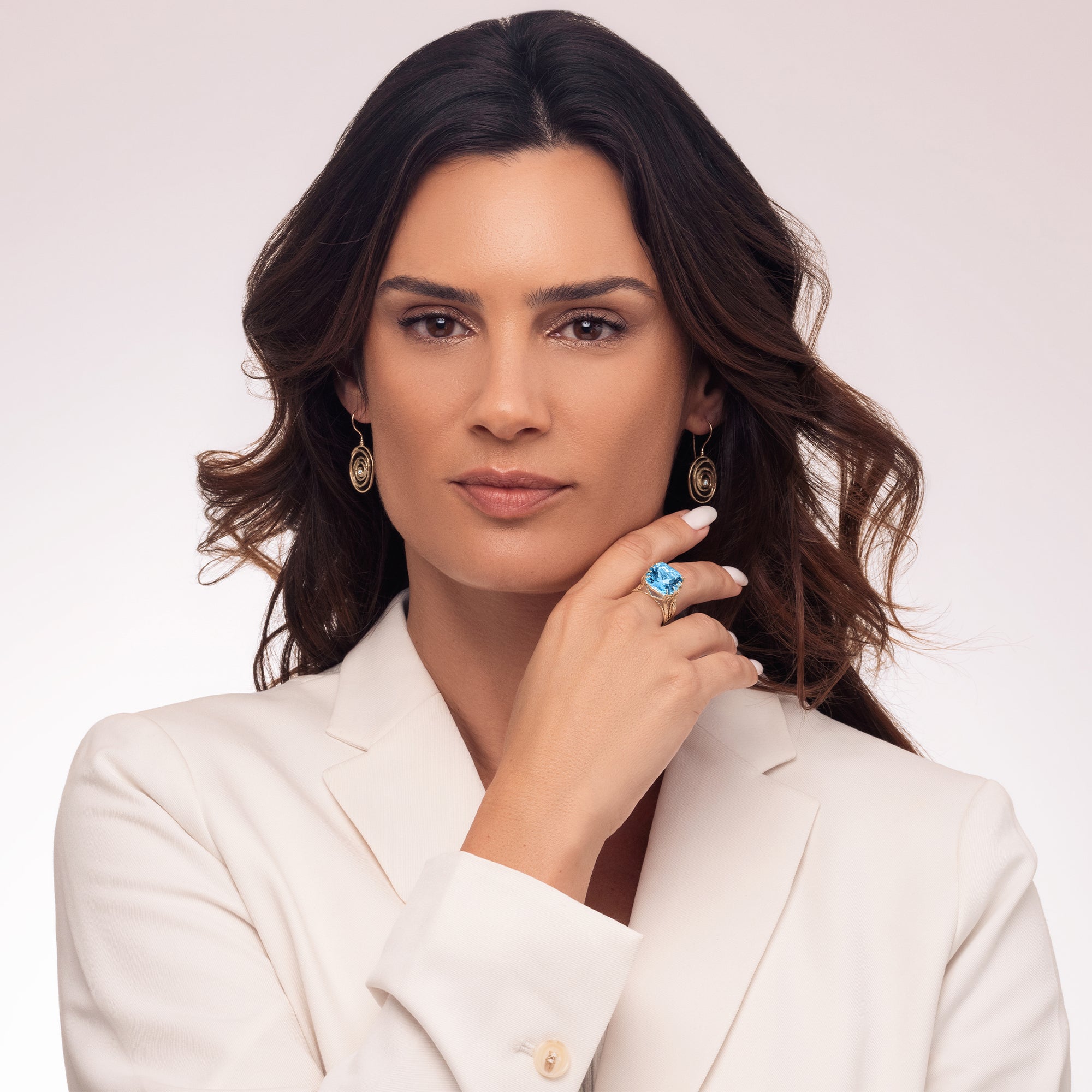 14K Gold Blue Topaz Ring