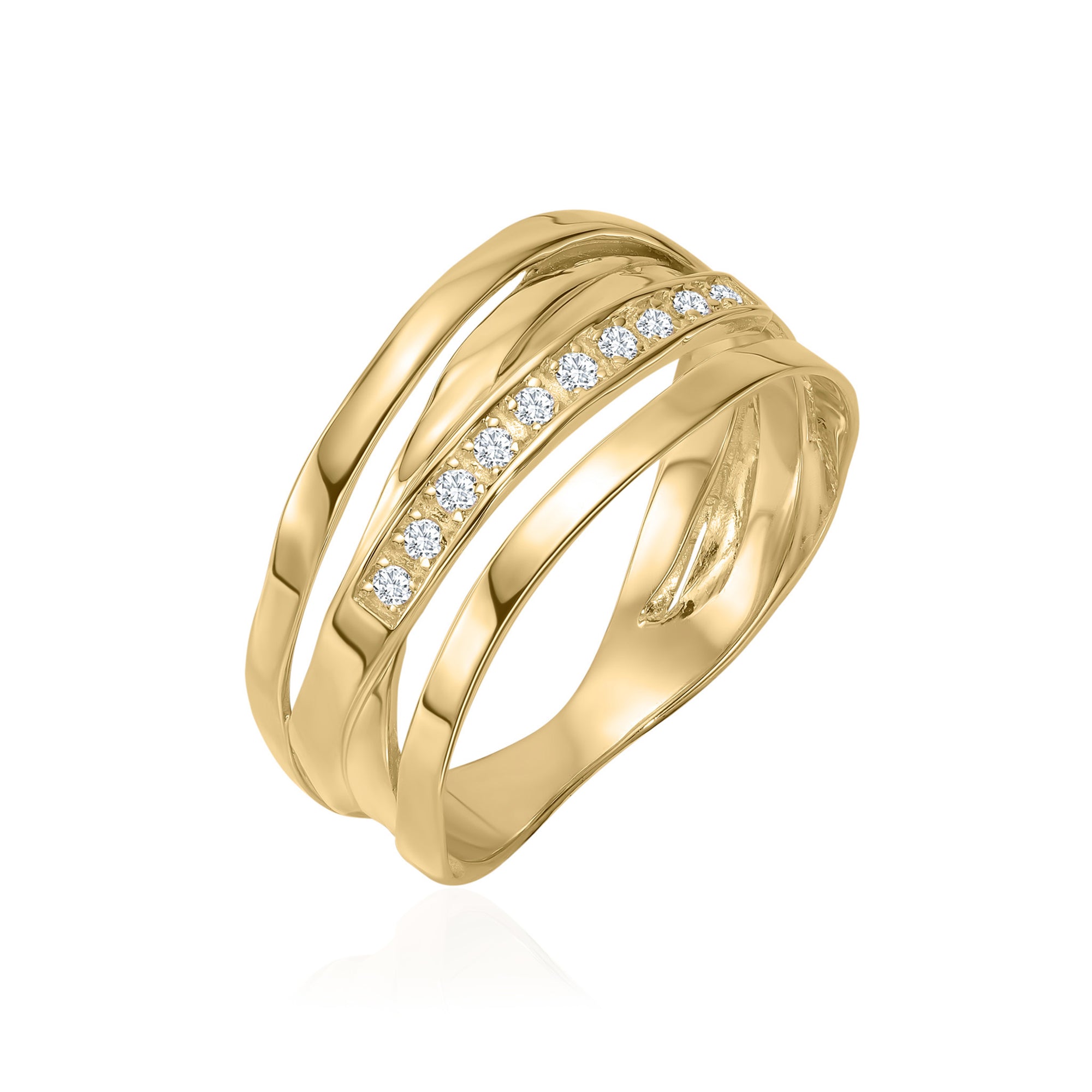14K Gold Pavé Diamond Wrap Ring
