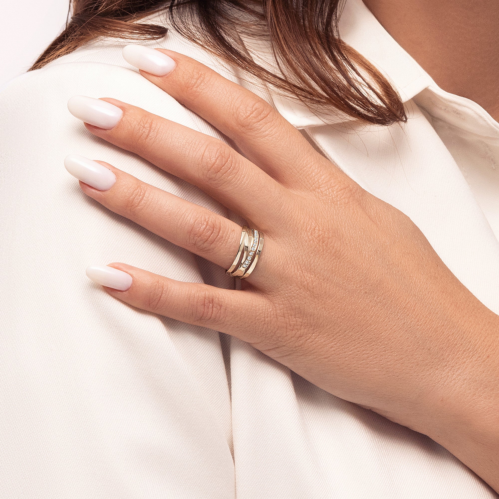14K Gold Pavé Diamond Wrap Ring
