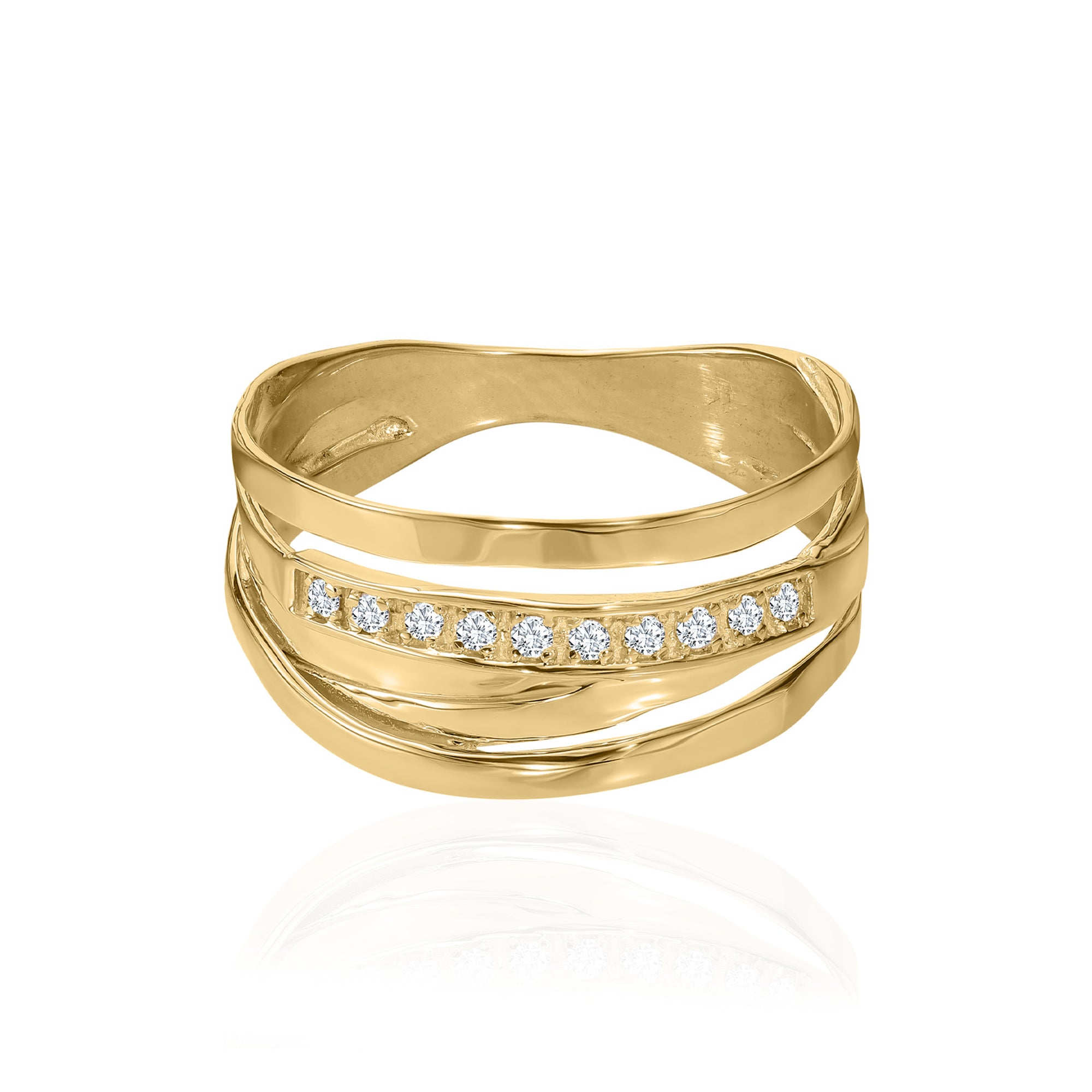 14K Gold Pavé Diamond Wrap Ring
