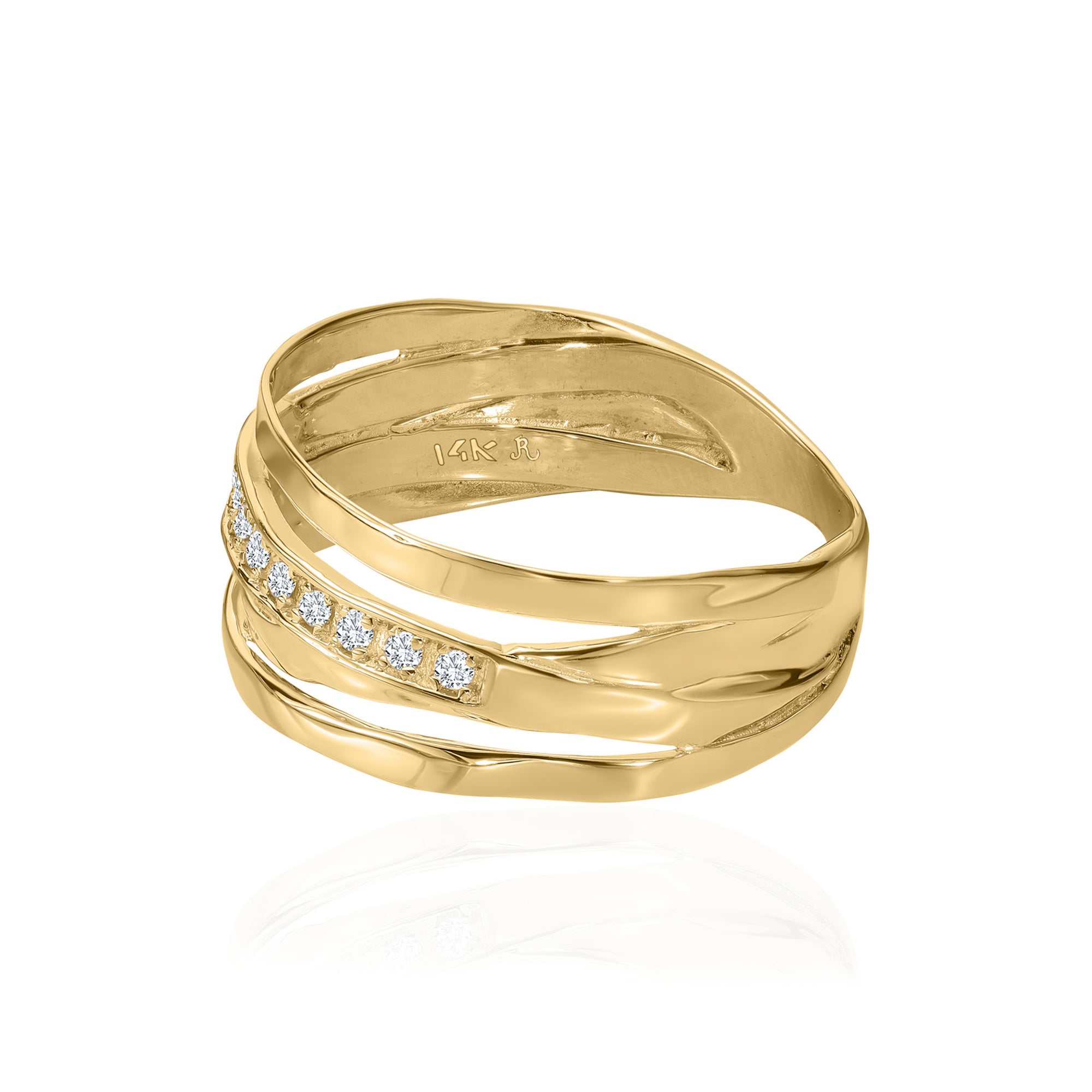 14K Gold Pavé Diamond Wrap Ring