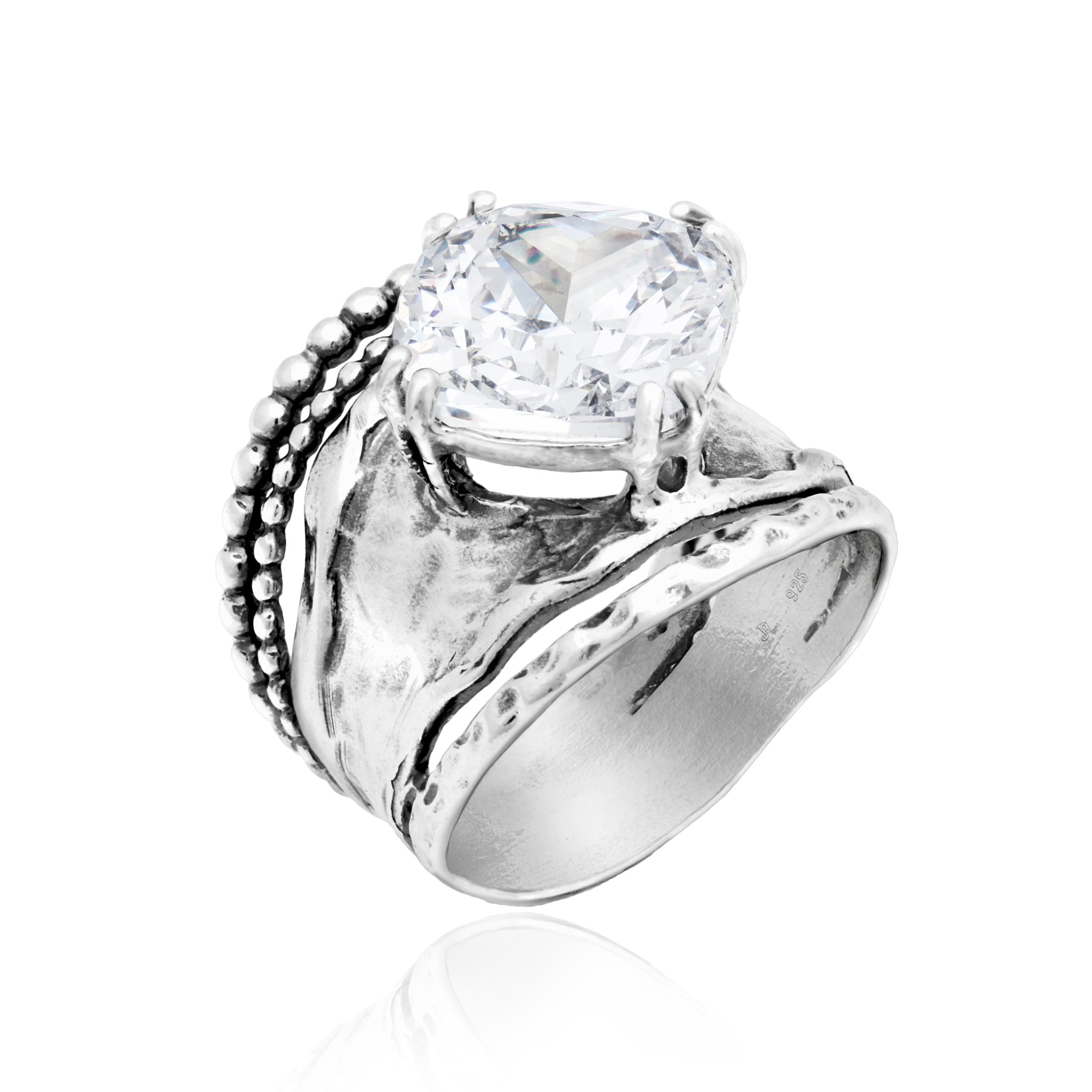 Bold Sterling Silver CZ Ring – Jean Rachel Jewelry