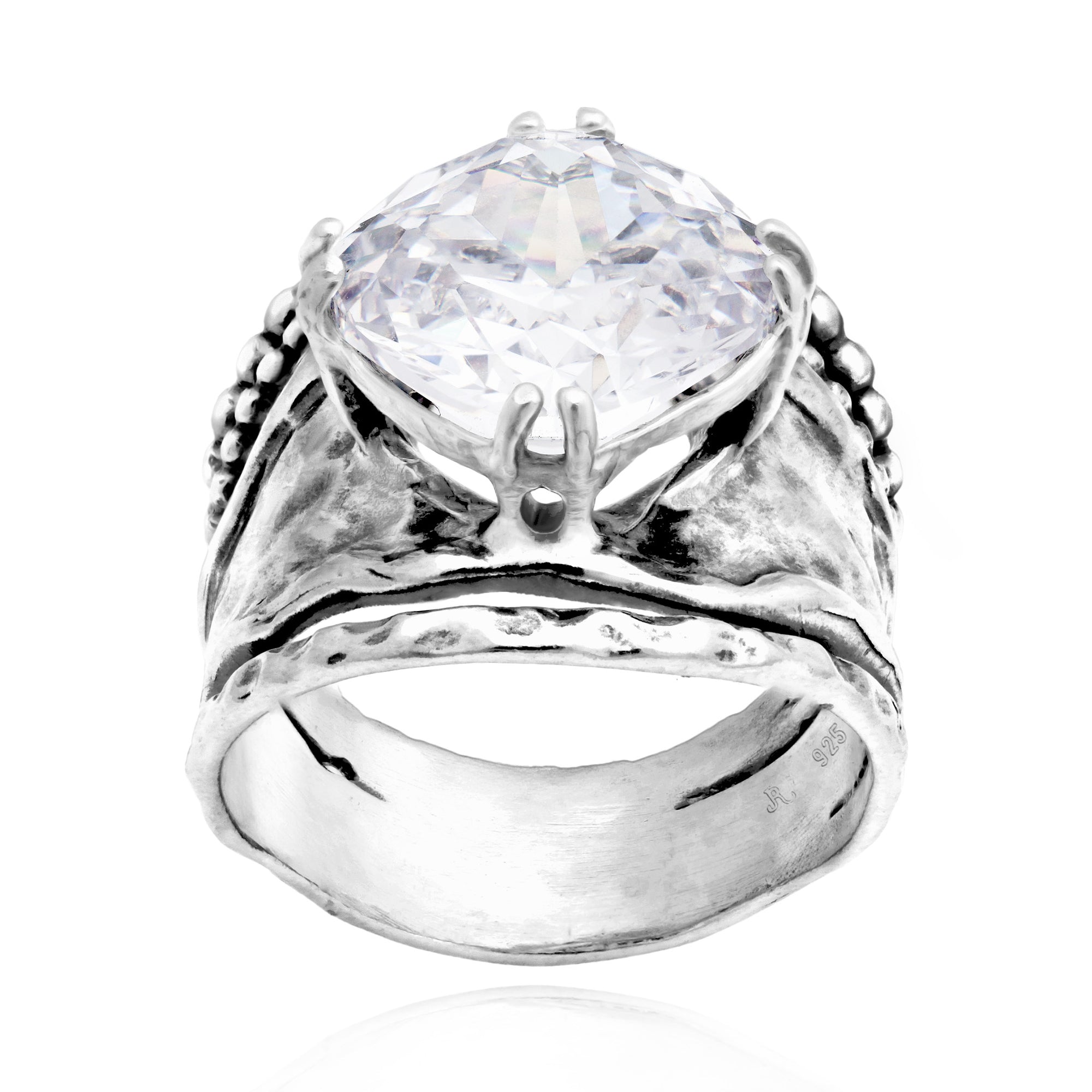 Bold Sterling Silver CZ Ring