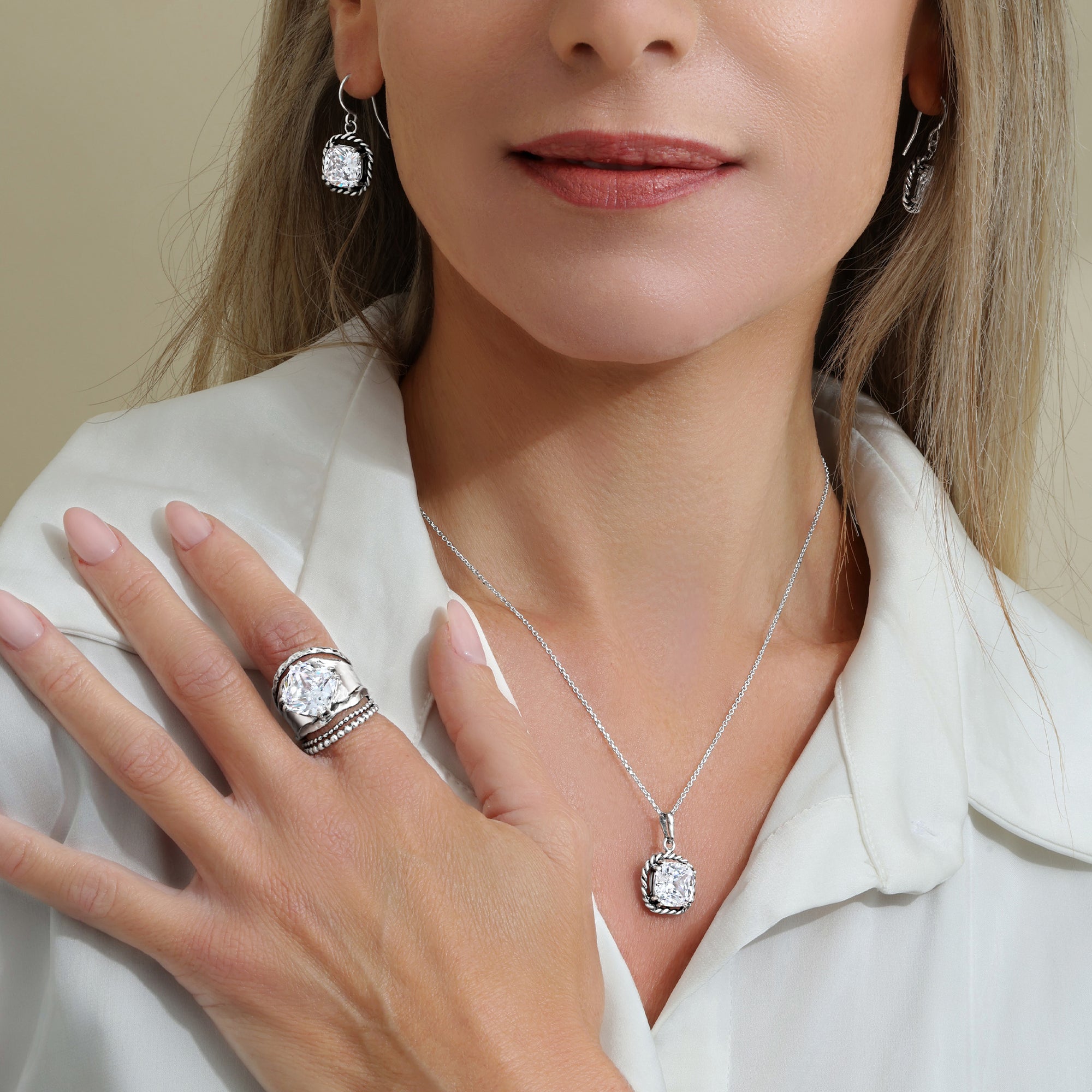 Bold Sterling Silver CZ Ring