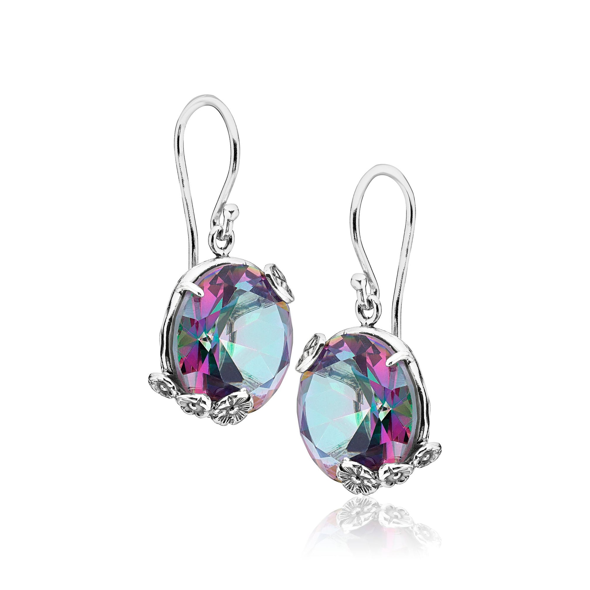 Sterling Silver Floral Earrings