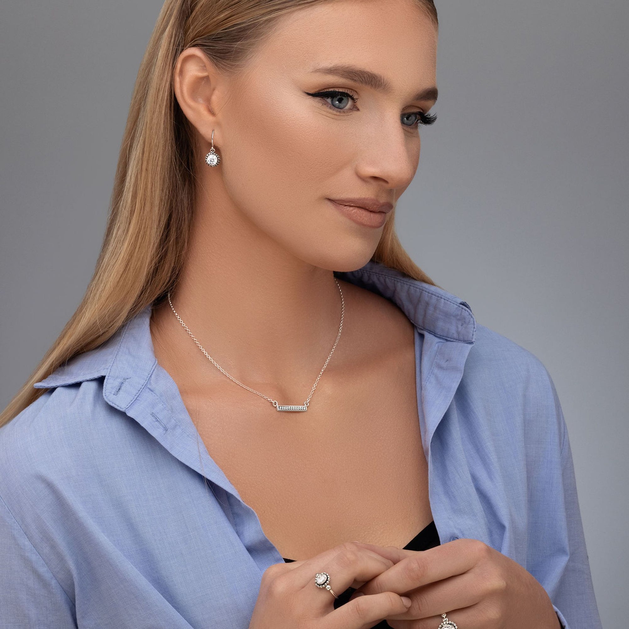 Sterling Silver CZ Rope Earrings