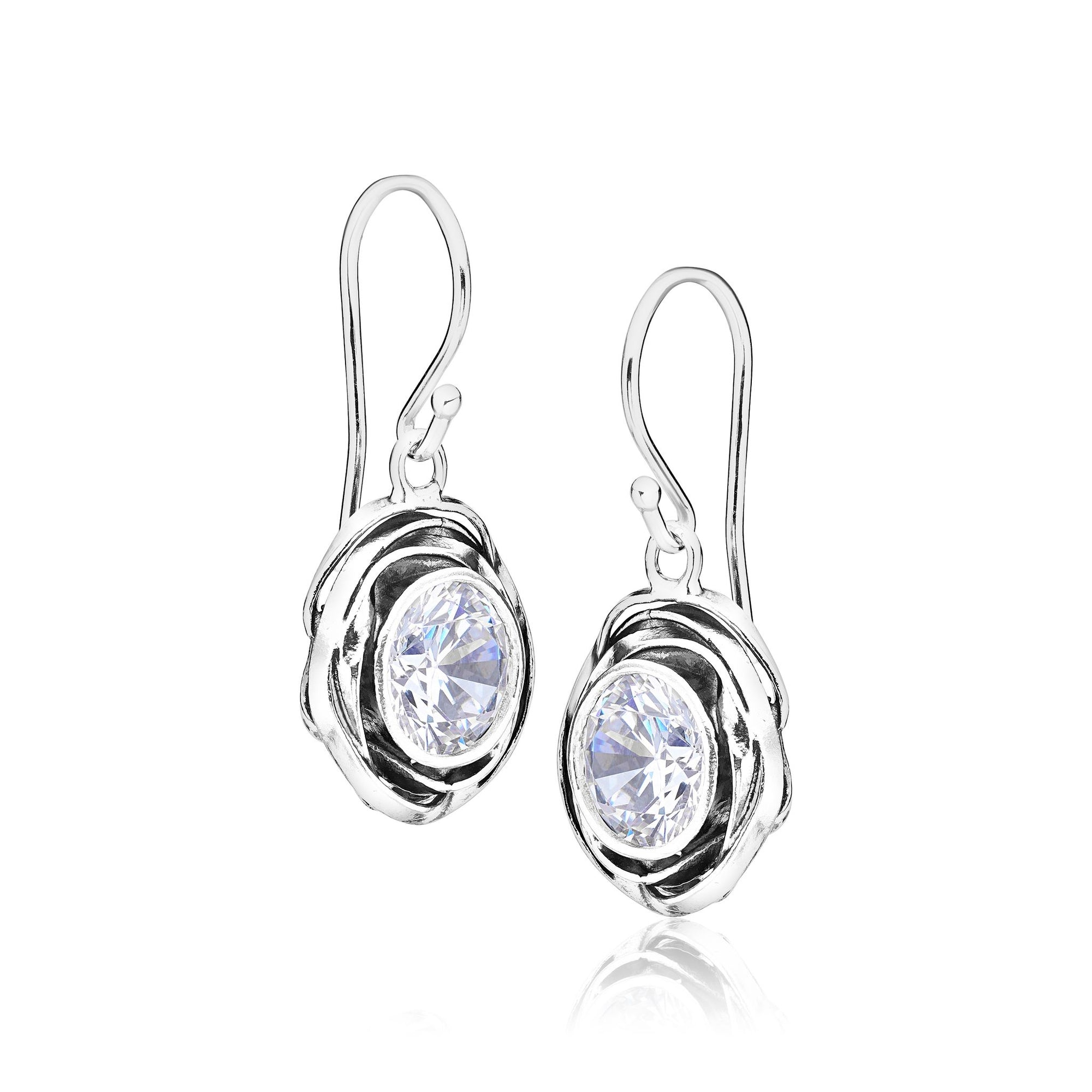Tropfenohrringe aus Sterlingsilber mit Zirkonia