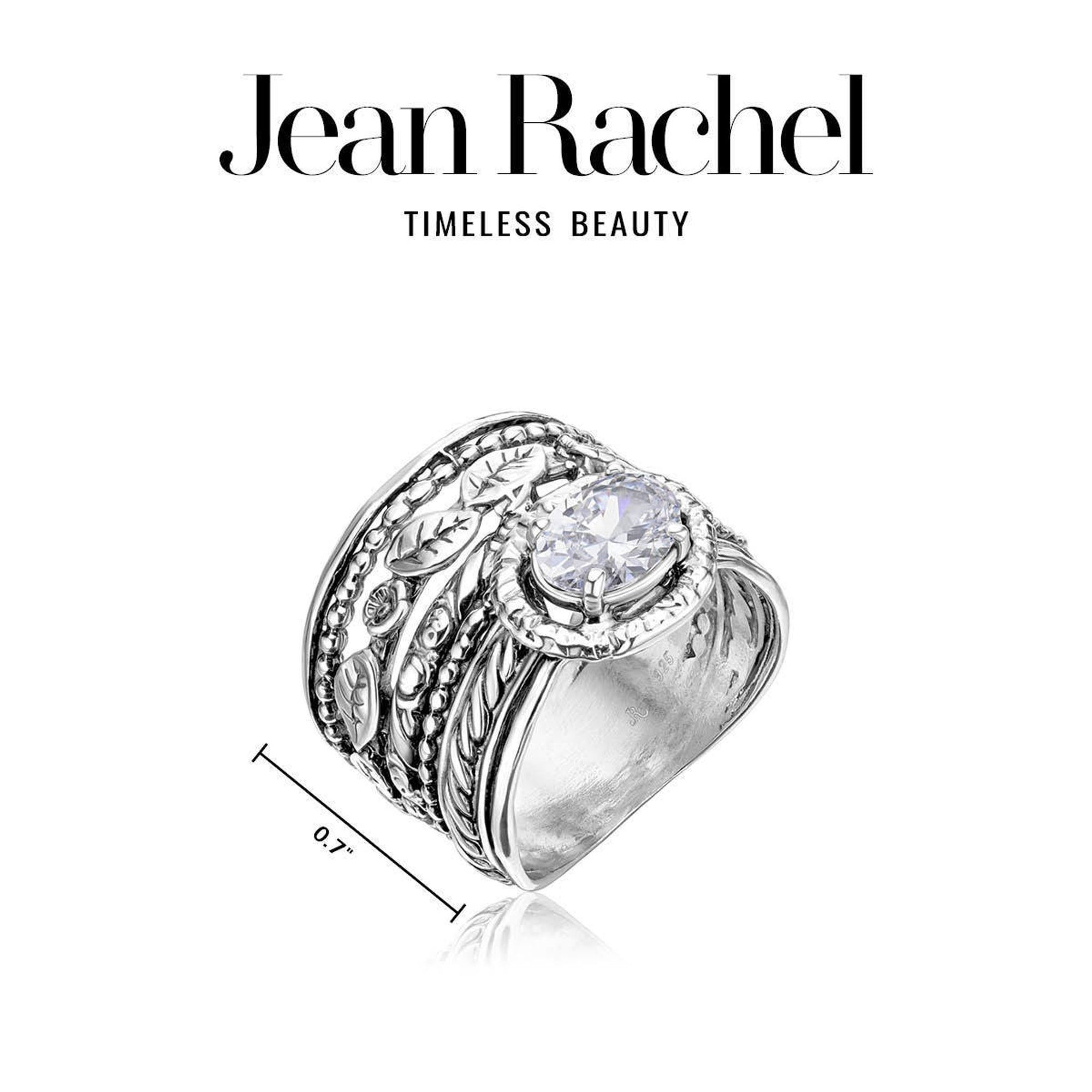 Floraler Sterling-Silberring mit Zirkonia