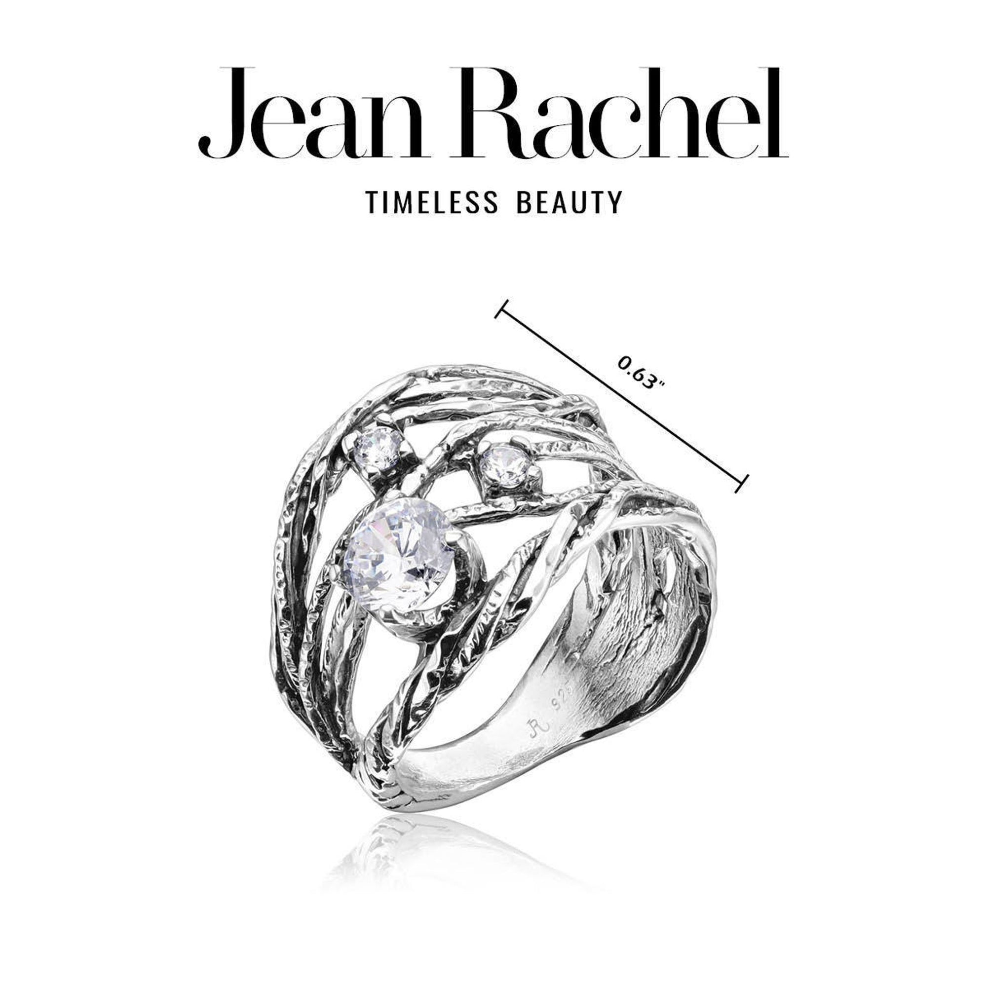 Filigraner Sterling Silber CZ Ring
