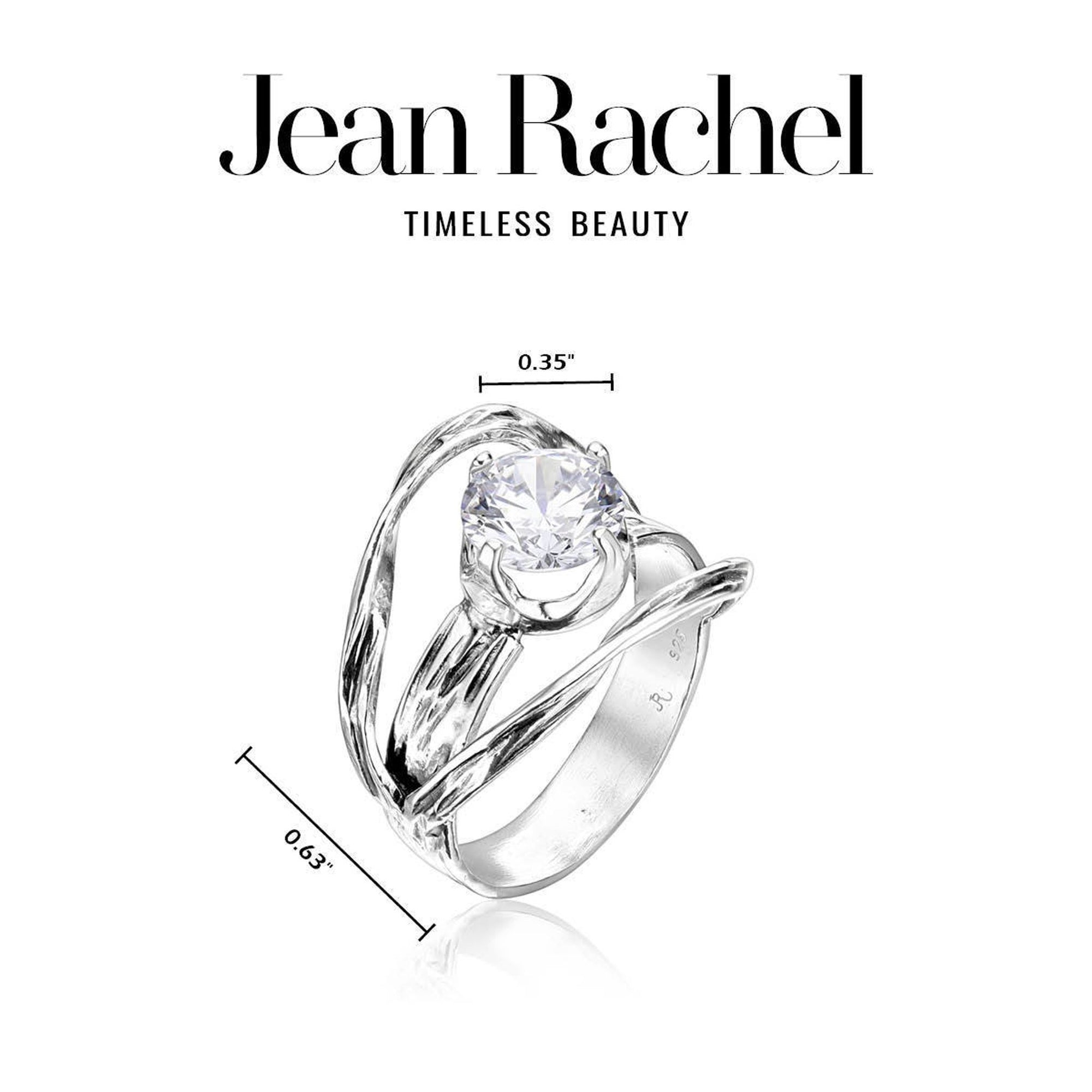 Anello in argento sterling traforato con zirconi cubici