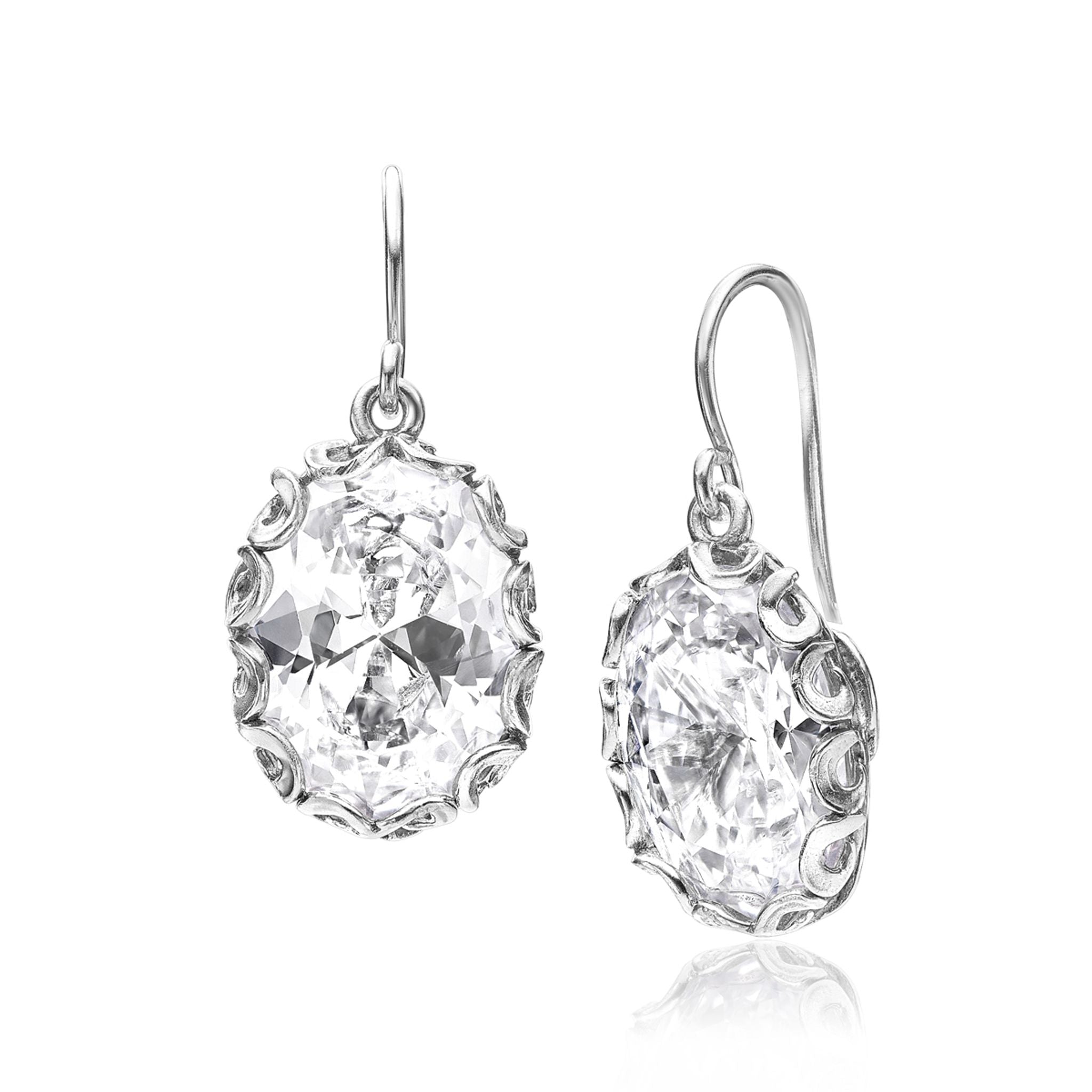 Antique Style Sterling Silver CZ Earrings – Jean Rachel Jewelry