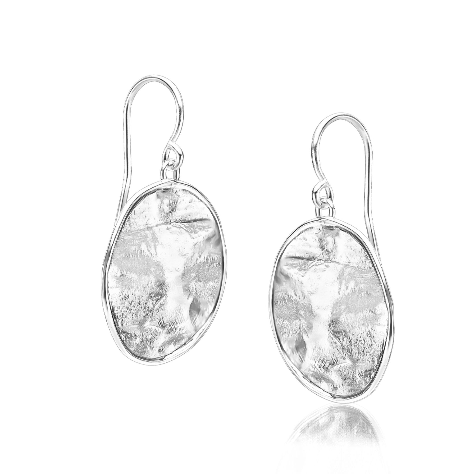 Orecchini pendenti con disco grande in argento sterling
