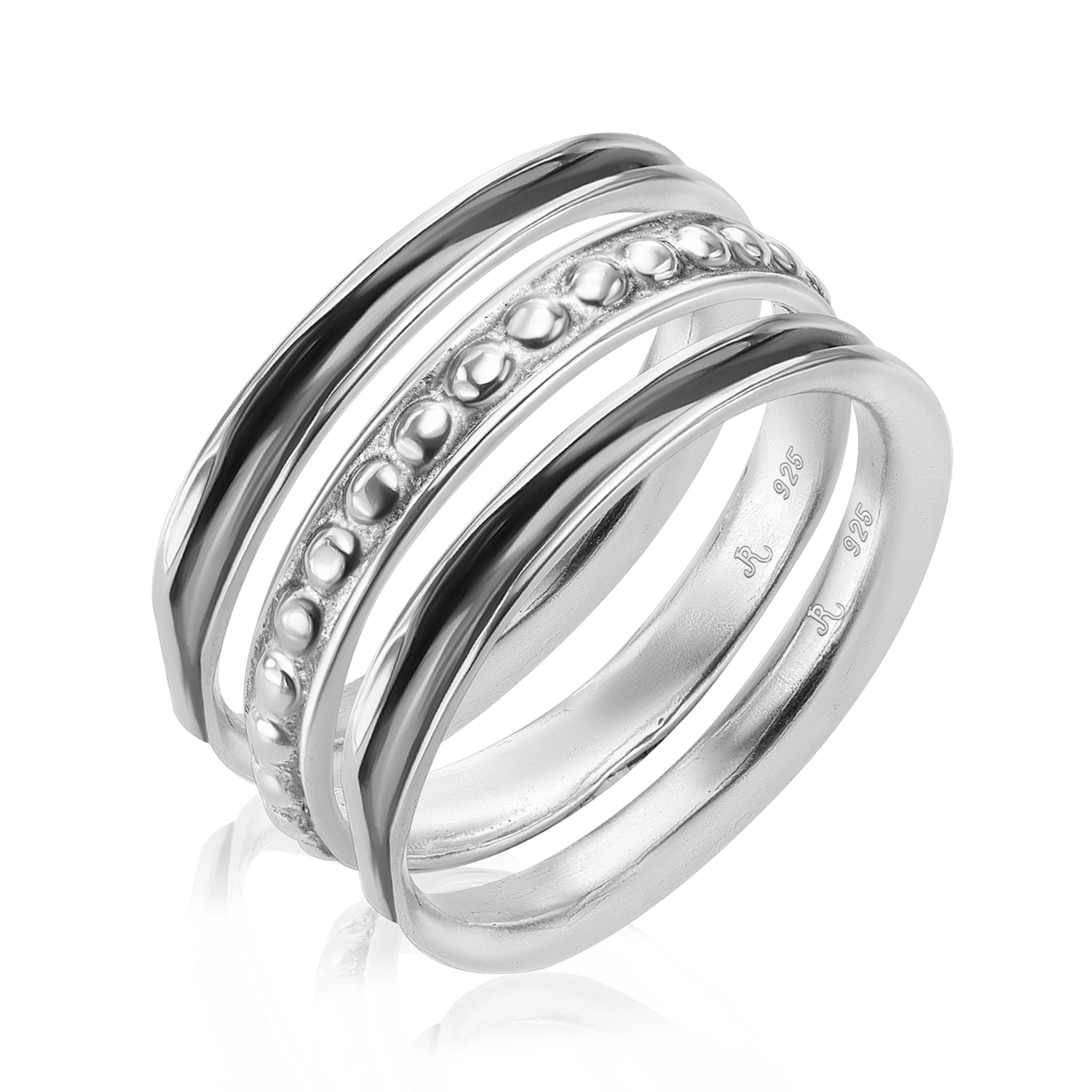 Set of 3 Stackable Sterling Silver Rings