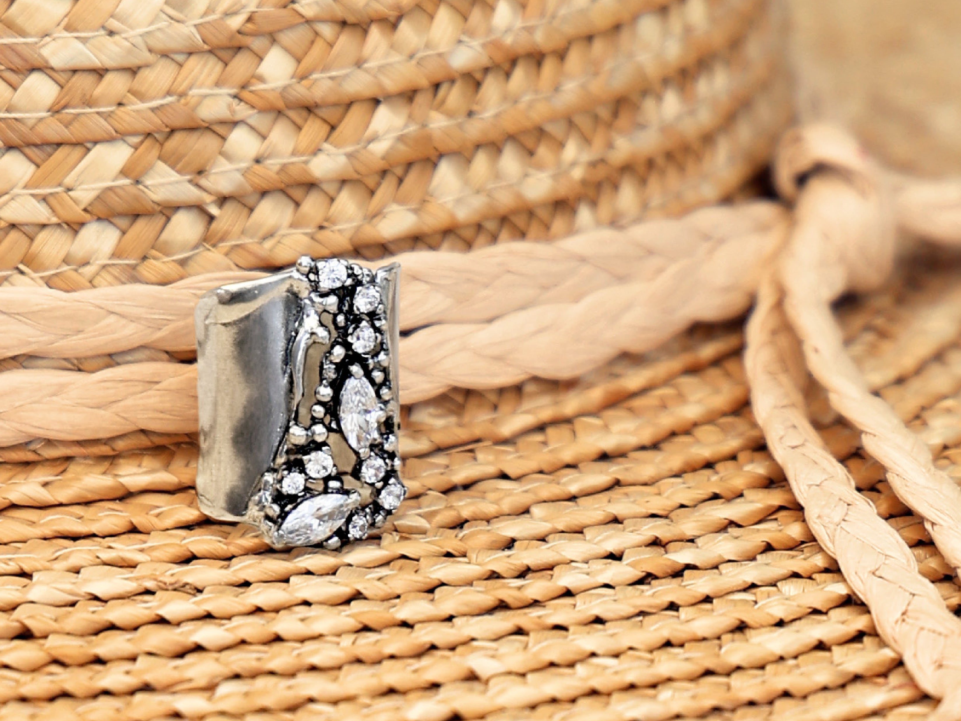 Mixed Metal Garnet CZ Wire Wrap Ring – Jean Rachel Jewelry