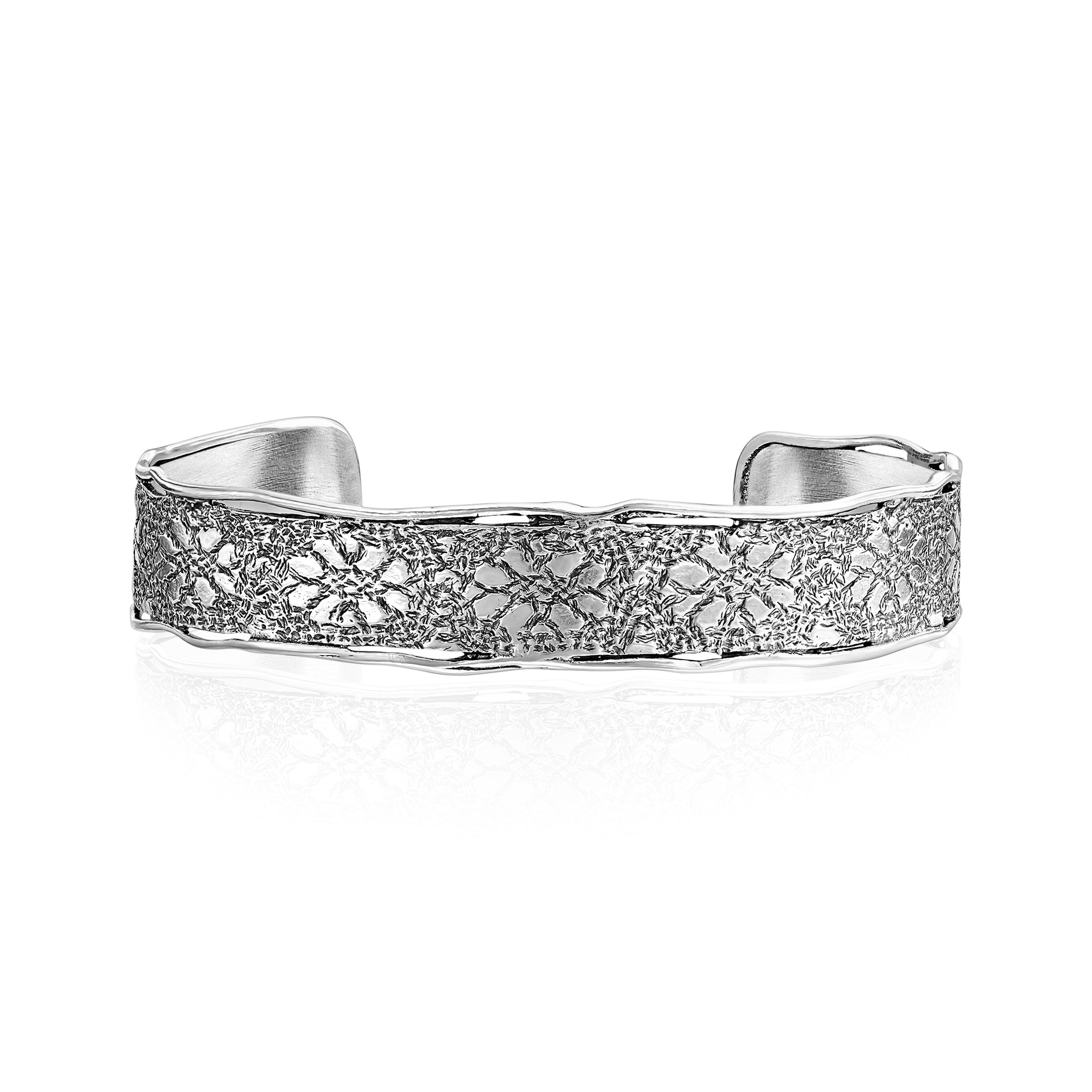 Sterling Silver Floral Cuff Bracelet