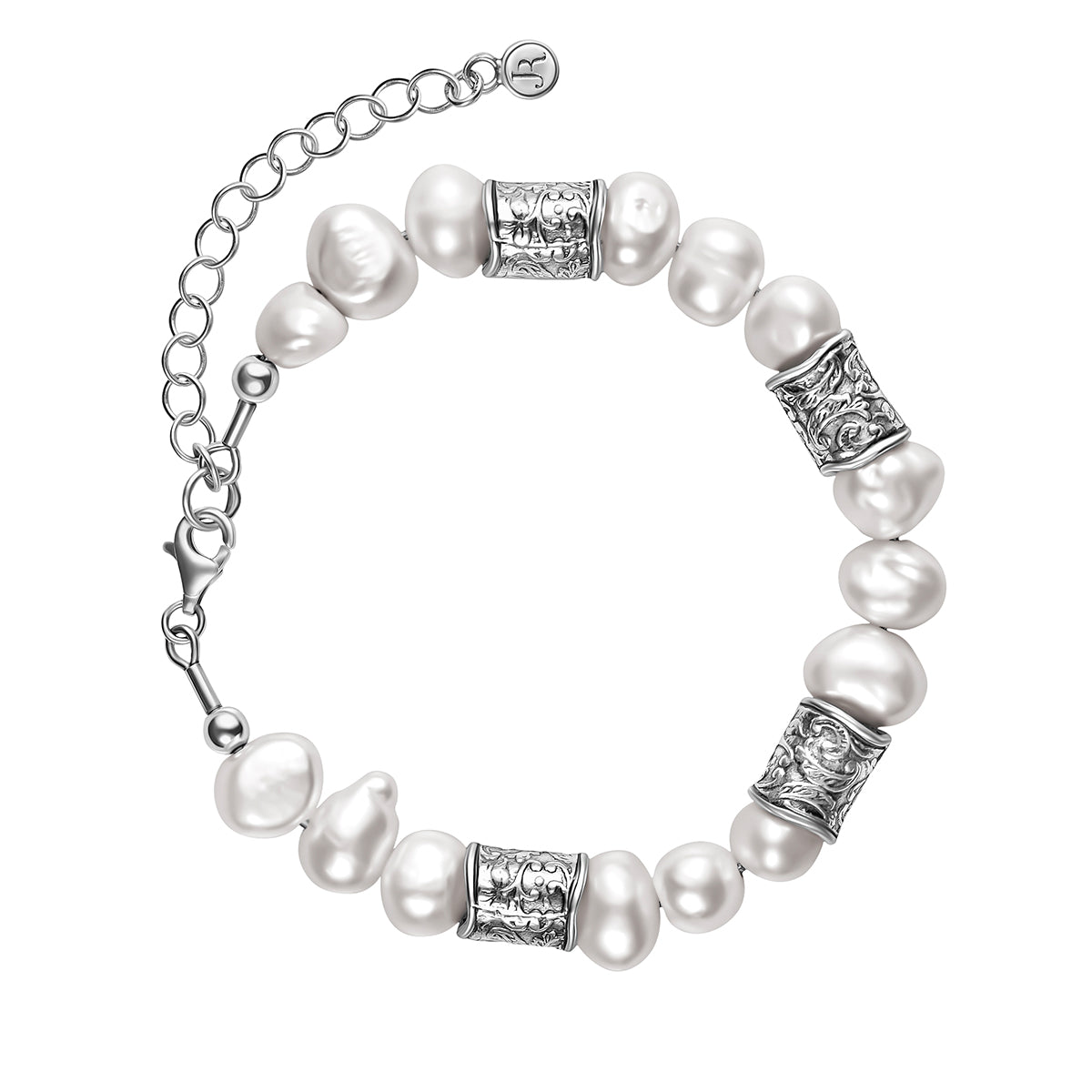Sterling Silver Freshwater Pearl Chain Bracelet