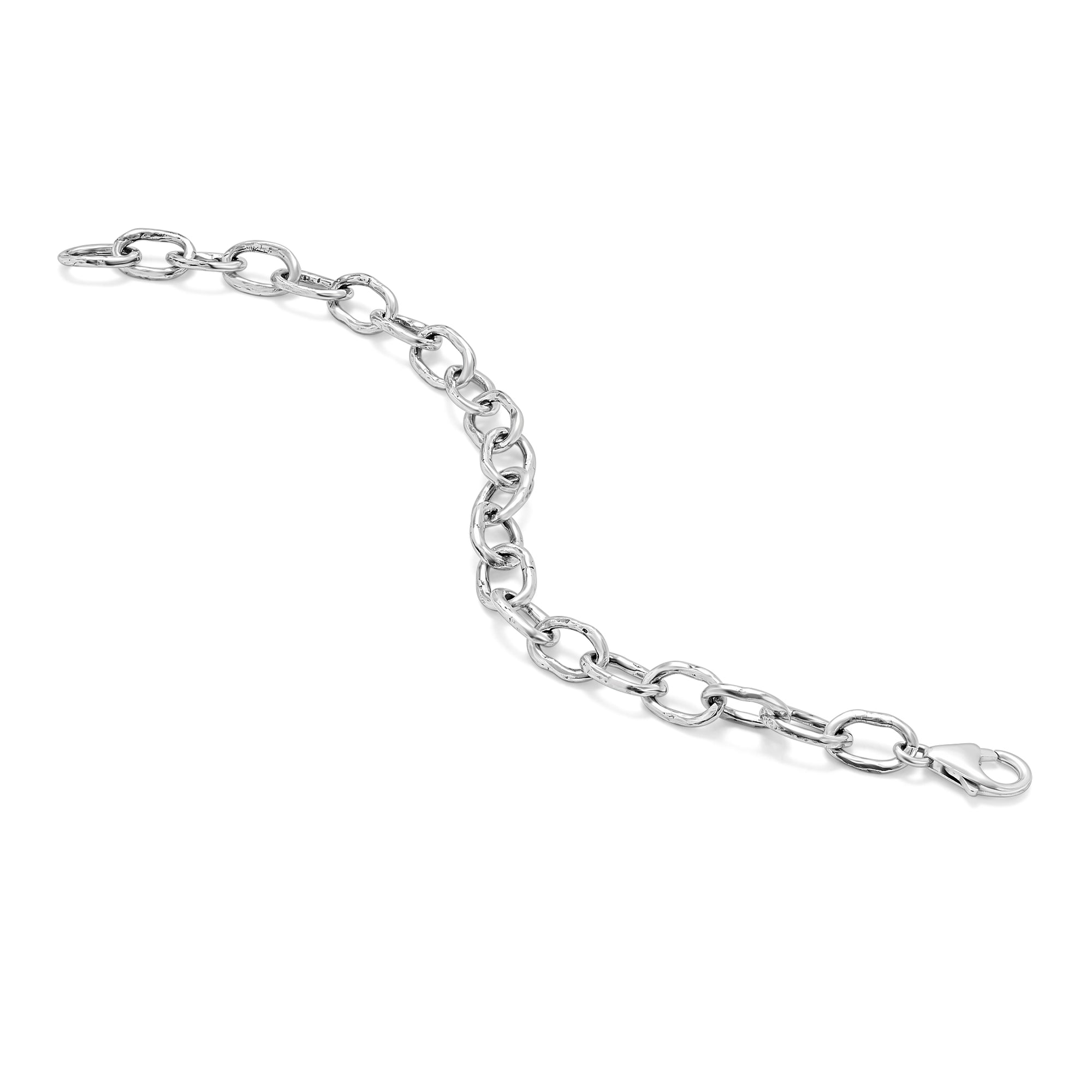 Sterling Silver Wide Link Chain Bracelet