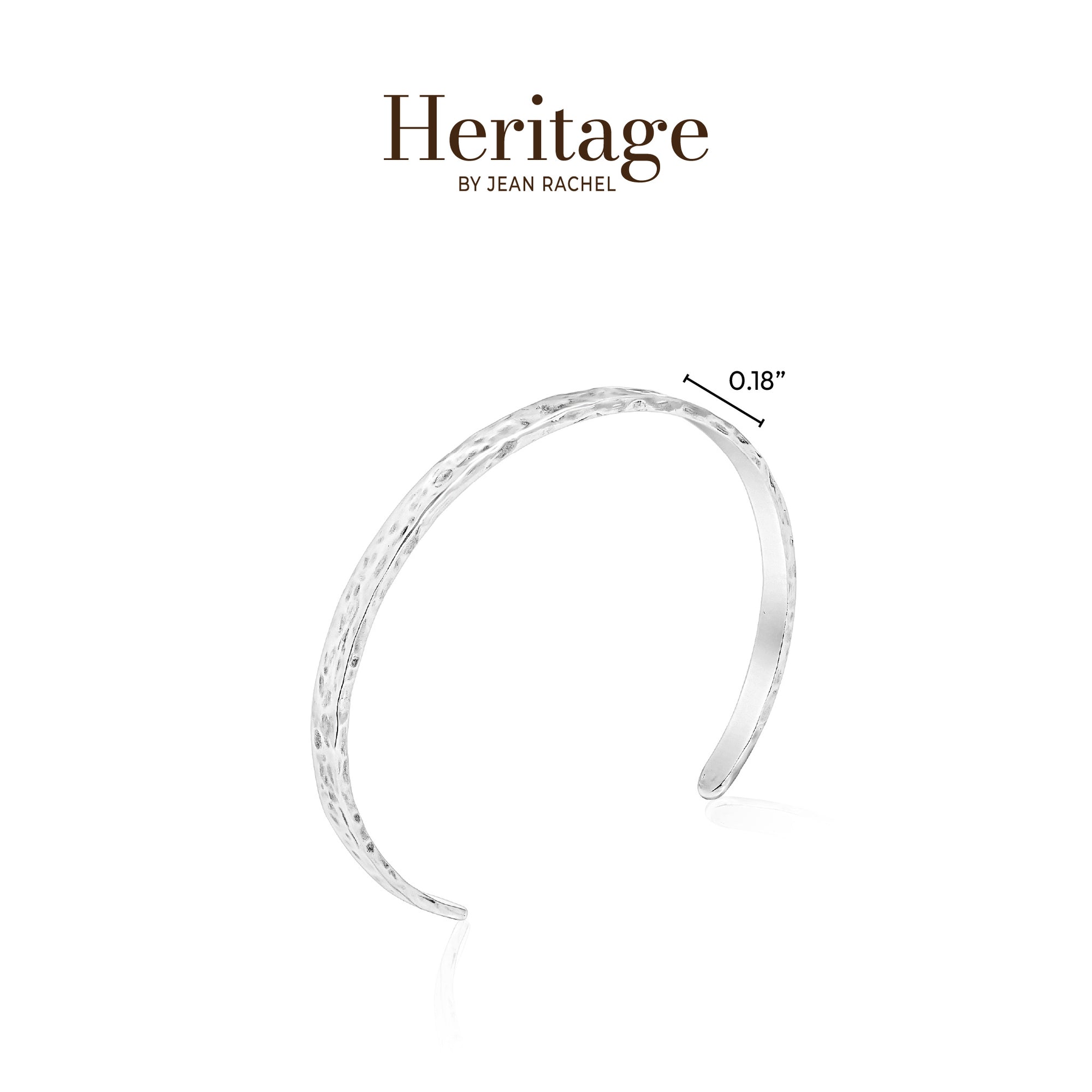 Sterling Silver Slim Hammered Cuff Bracelet