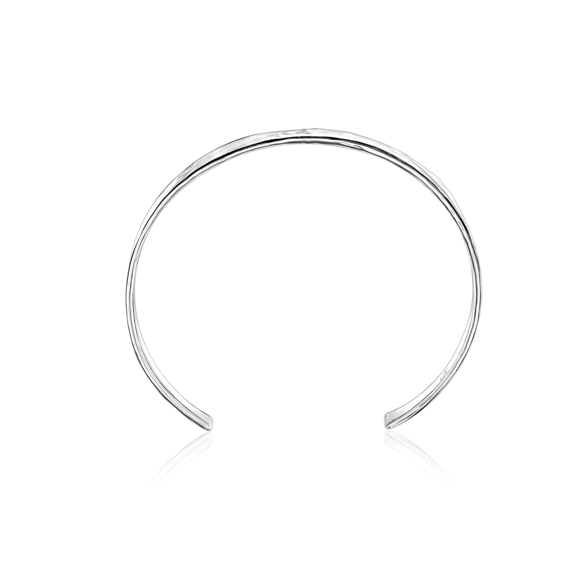 Sterling Silver Slim Textured Cuff Bracelet