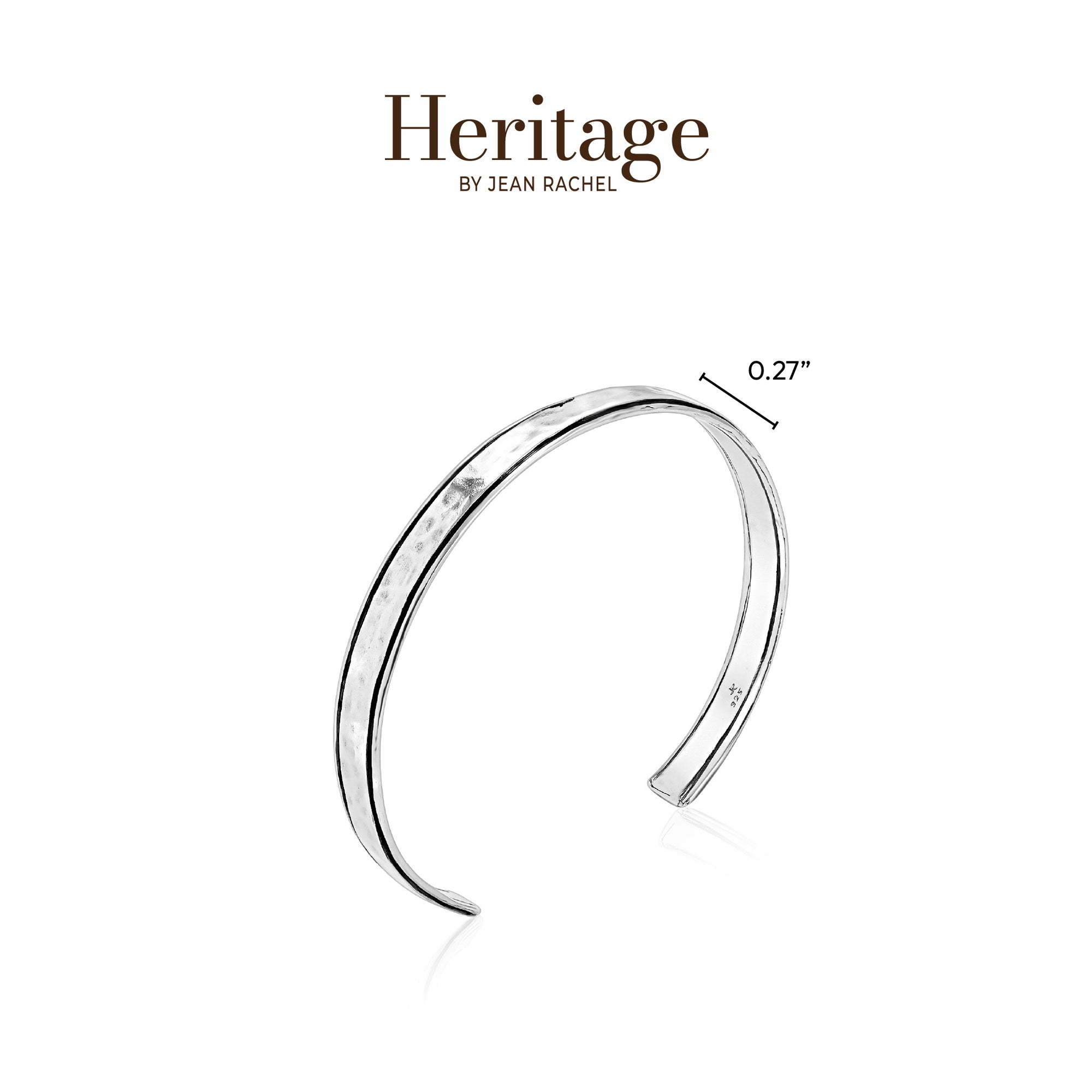 Sterling Silver Slim Textured Cuff Bracelet