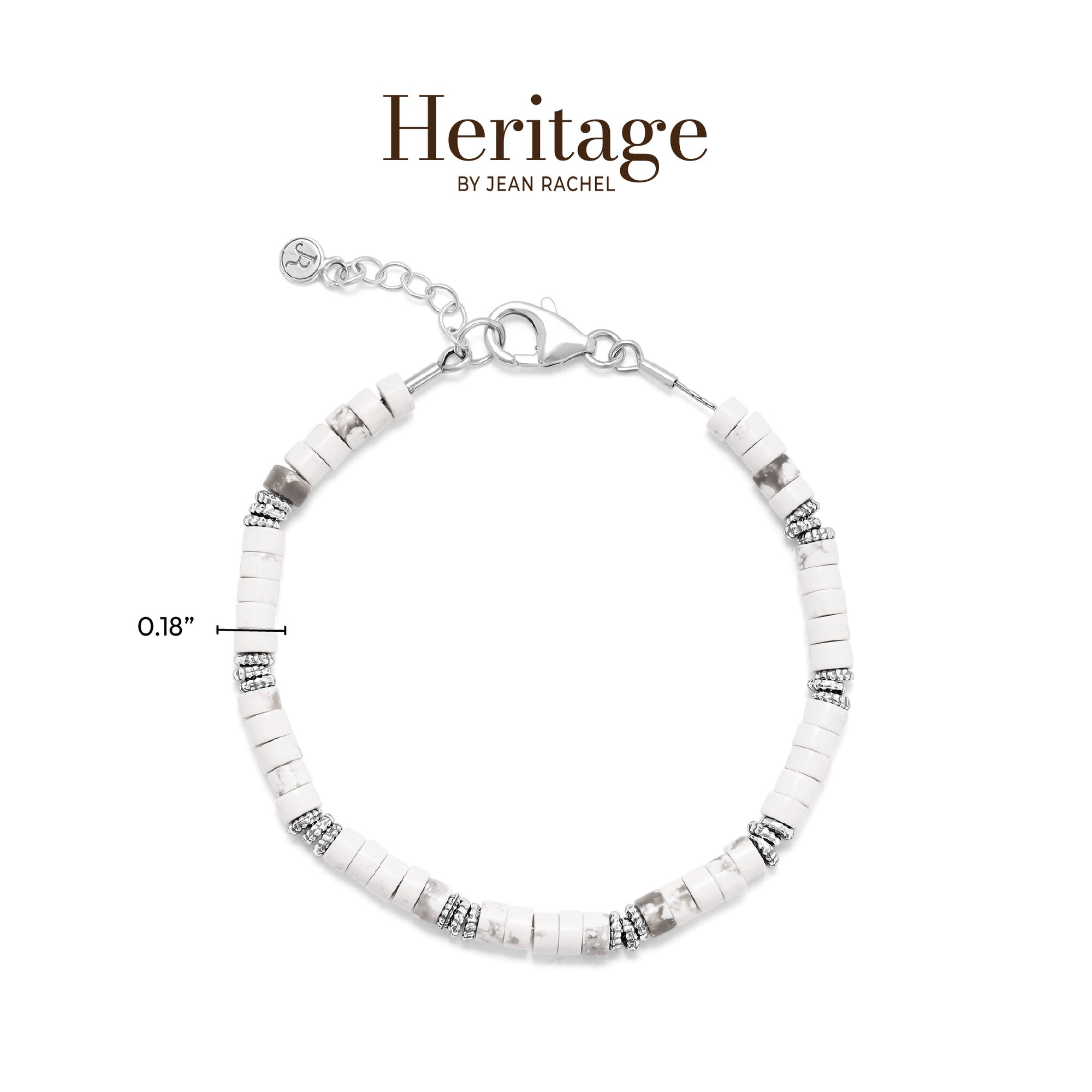 Sterling Silver Granule and White Turquoise Bead Bracelet