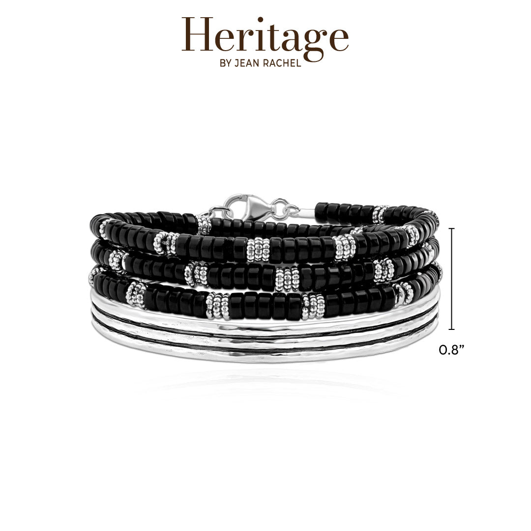 Bracciale rigido floreale in argento sterling