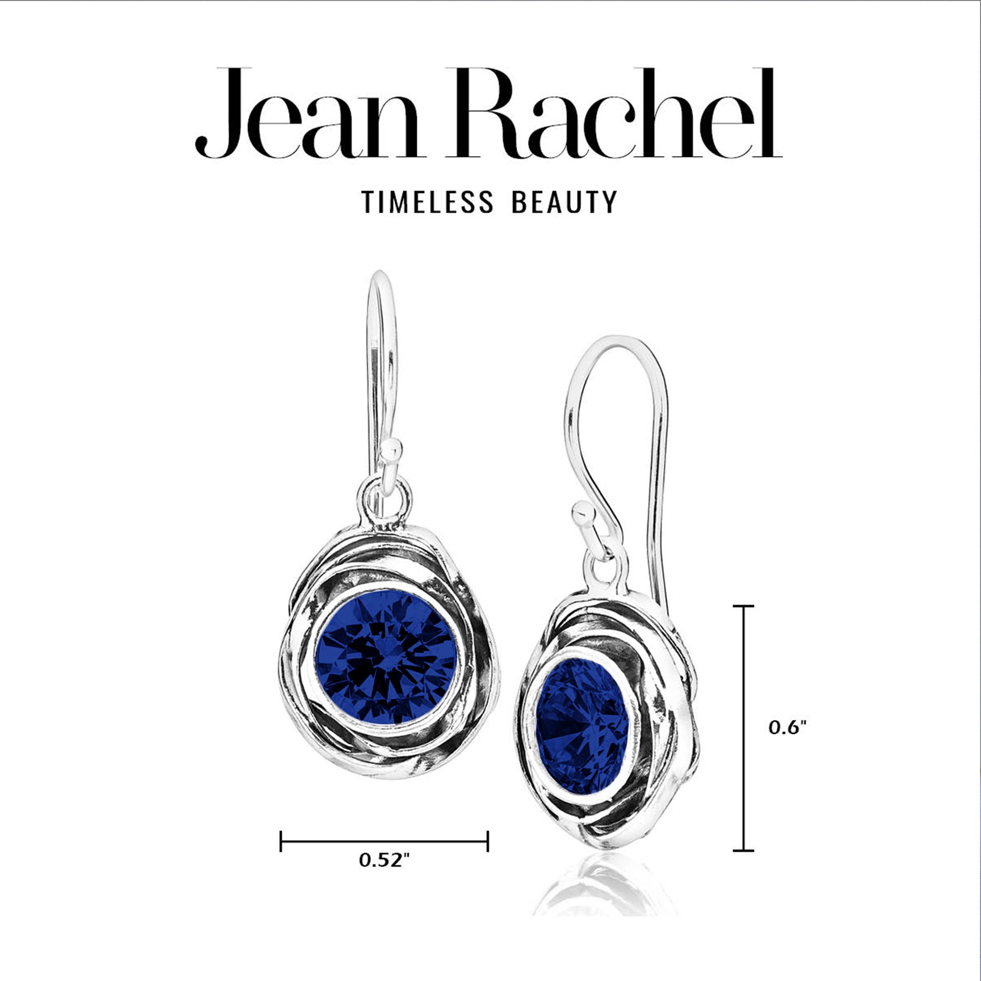 Sterling Silver Sapphire CZ Drop Earrings