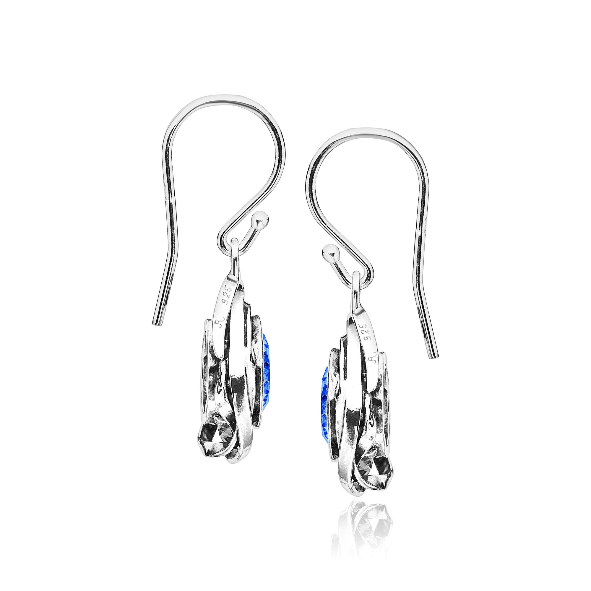 Sterling Silver Tanzanite CZ Drop Earrings