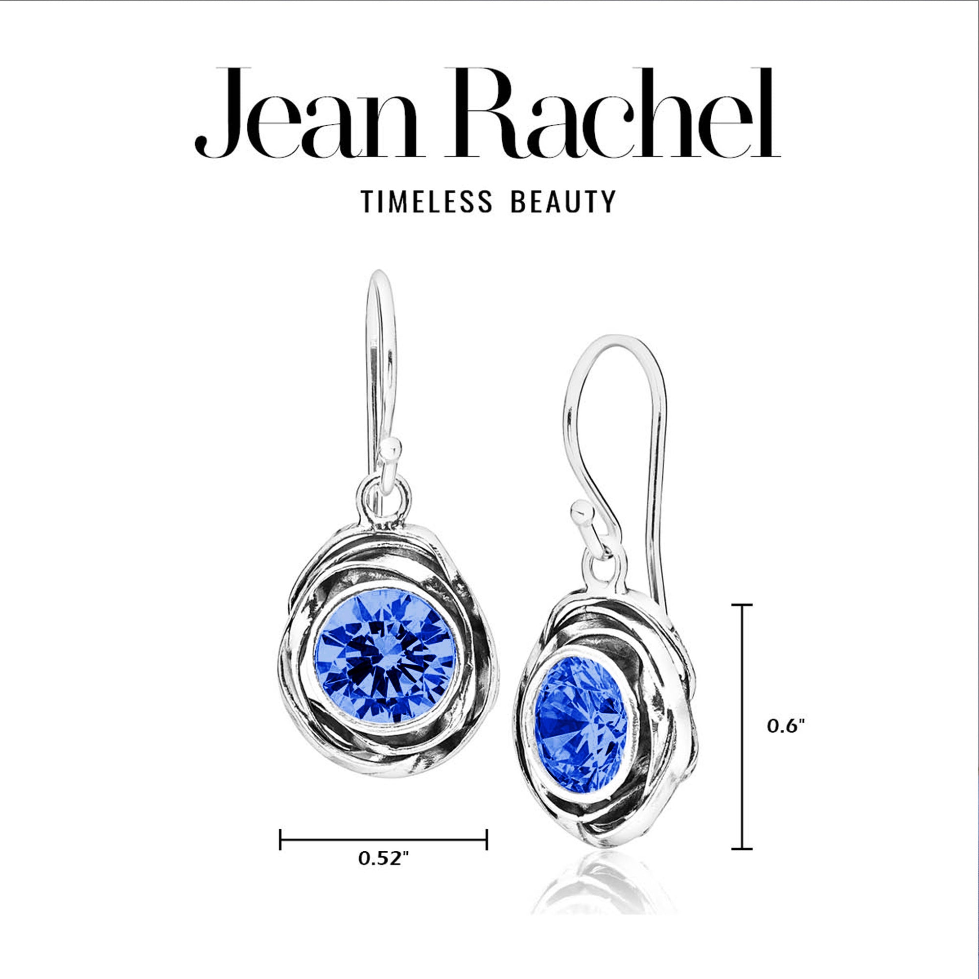 Sterling Silver Tanzanite CZ Drop Earrings