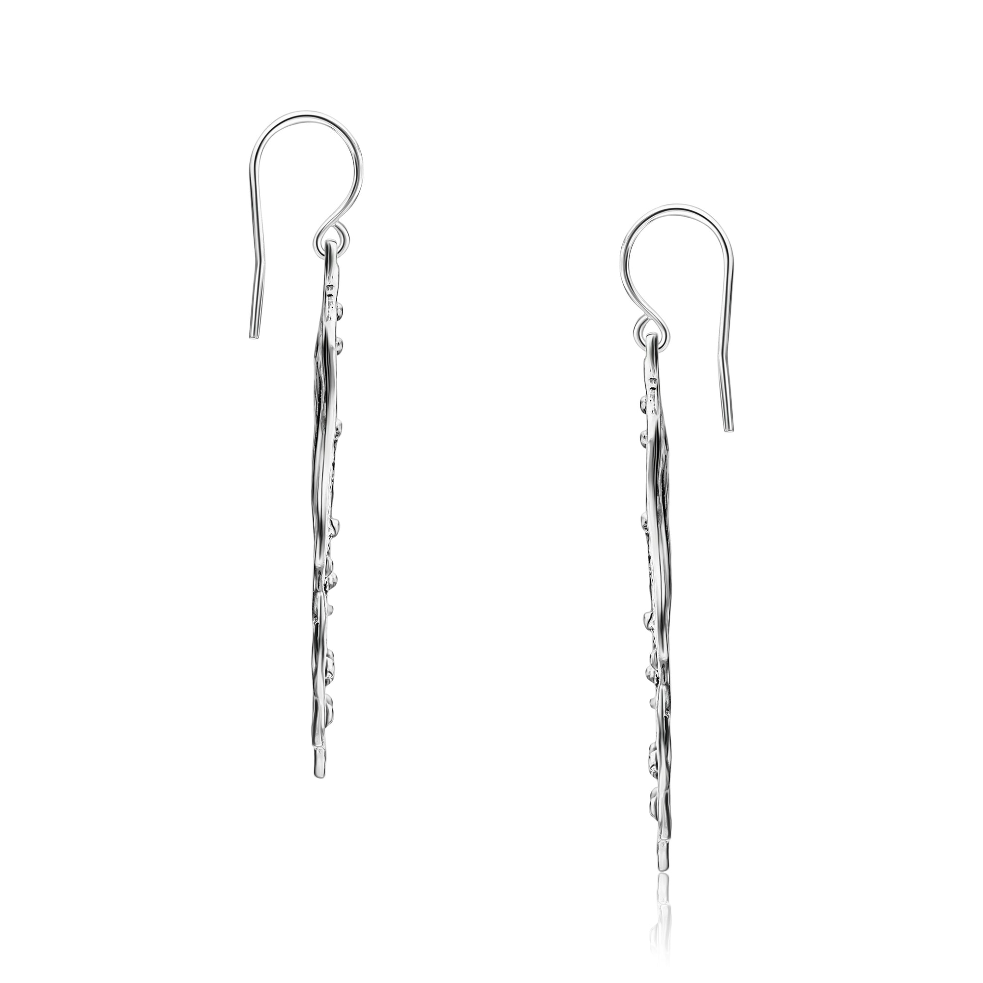 Artistic Sterling Silver Openwork Earrings
