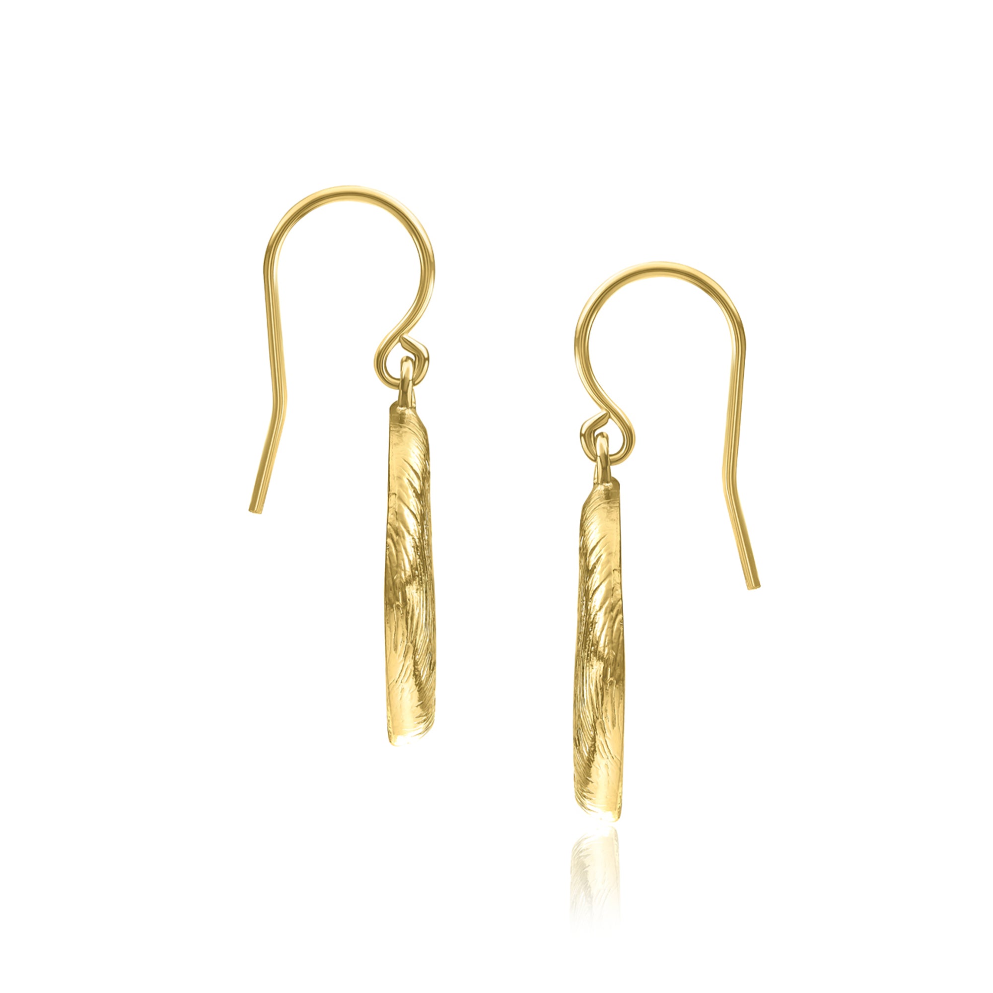 14K Gold Over Sterling Silver CZ Coin Drop Earrings
