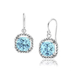 Orecchini pendenti in argento sterling con acquamarina e zirconi cubici