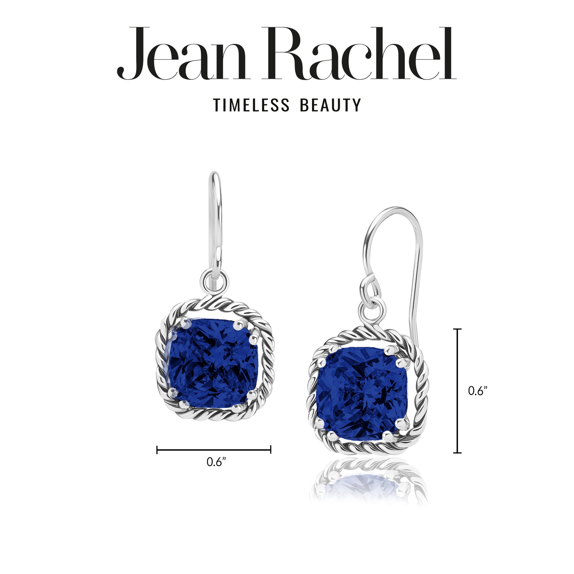 Sterling Silver Sapphire CZ Braid Dangle Earrings