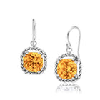 Orecchini pendenti in argento sterling con citrino e zirconi cubici