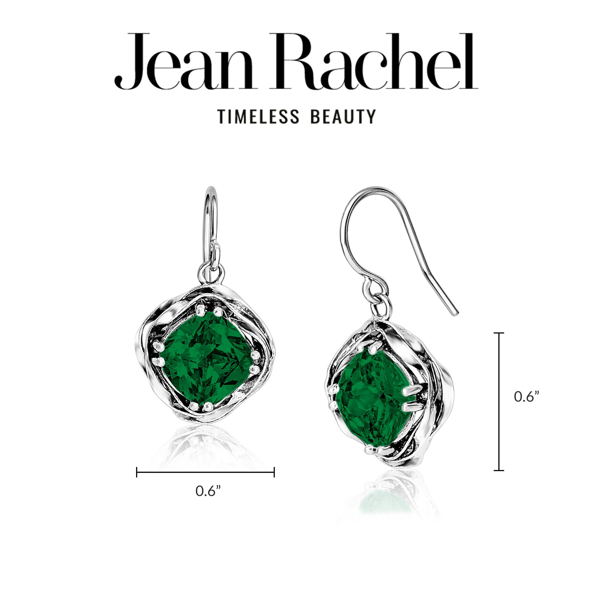 Statement Sterling Silver Emerald CZ Wrap Earrings