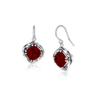 Orecchini pendenti in argento sterling con granato e zirconi cubici