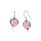 Orecchini pendenti in argento sterling con zirconi rosa