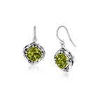 Orecchini pendenti in argento sterling con peridoto e zirconi cubici