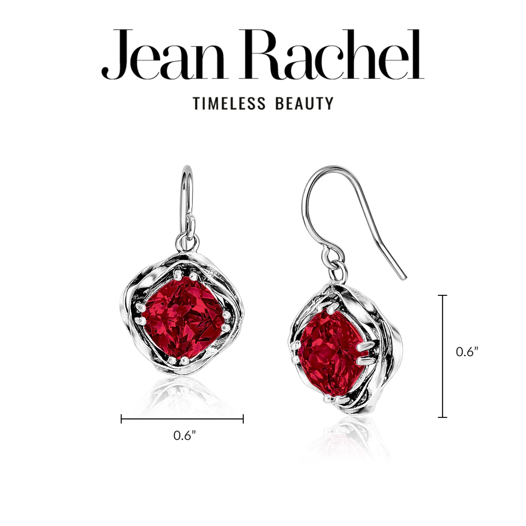 Statement Sterling Silver Ruby CZ Wrap Earrings