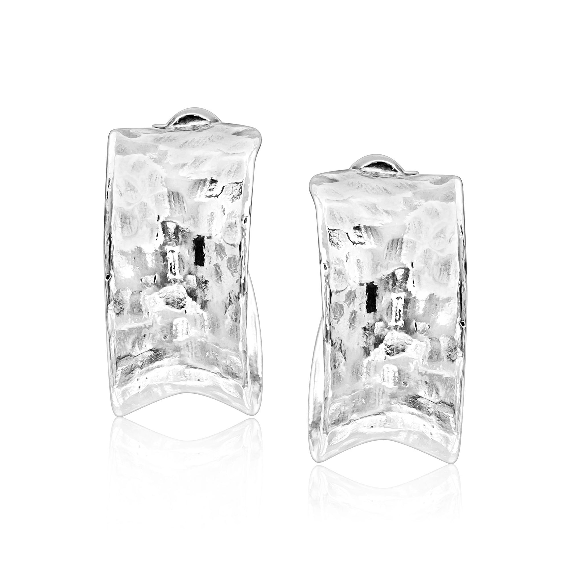 Sterling Silver Medium Curved Hoop Earrings