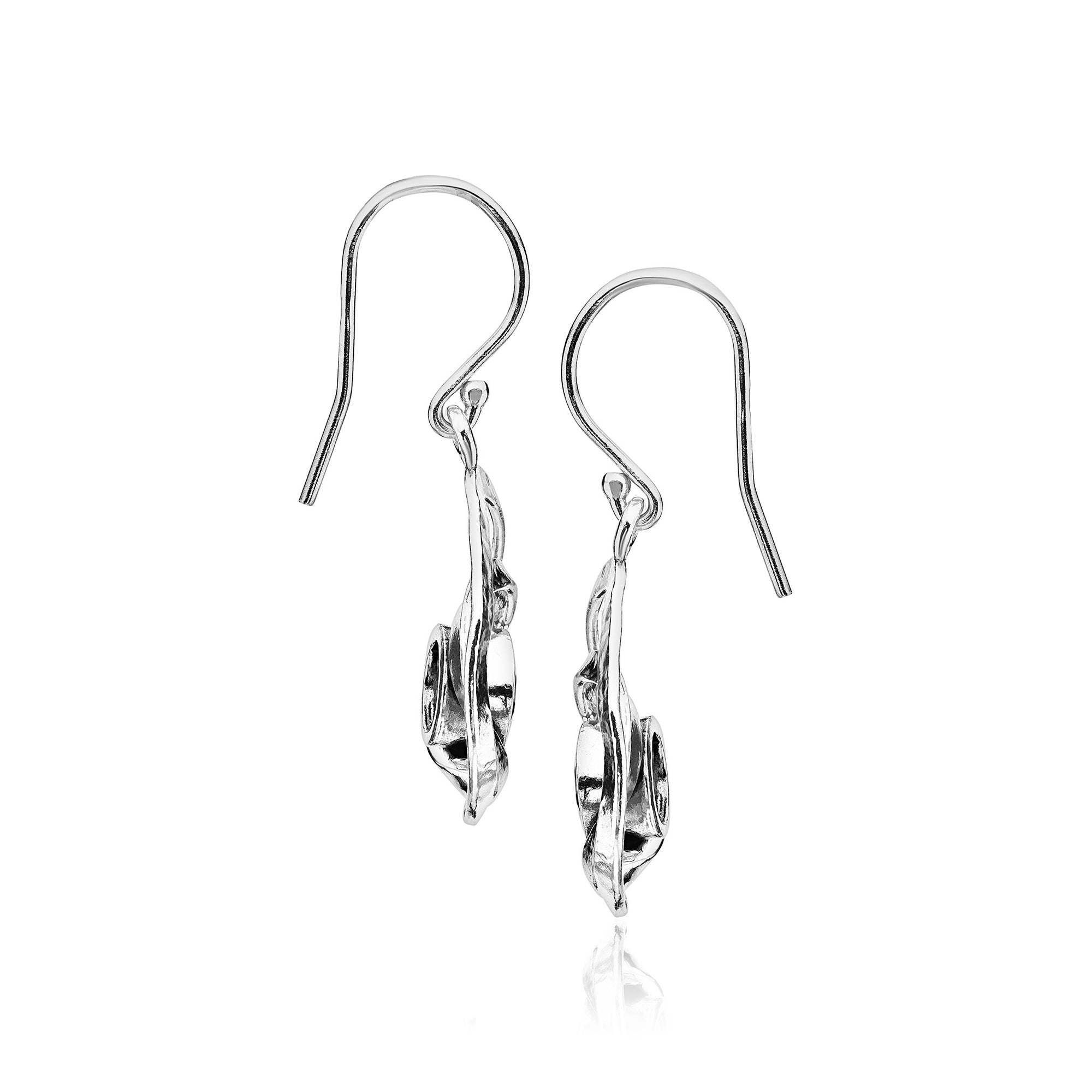 Artistic Sterling Silver Ruby CZ Earrings