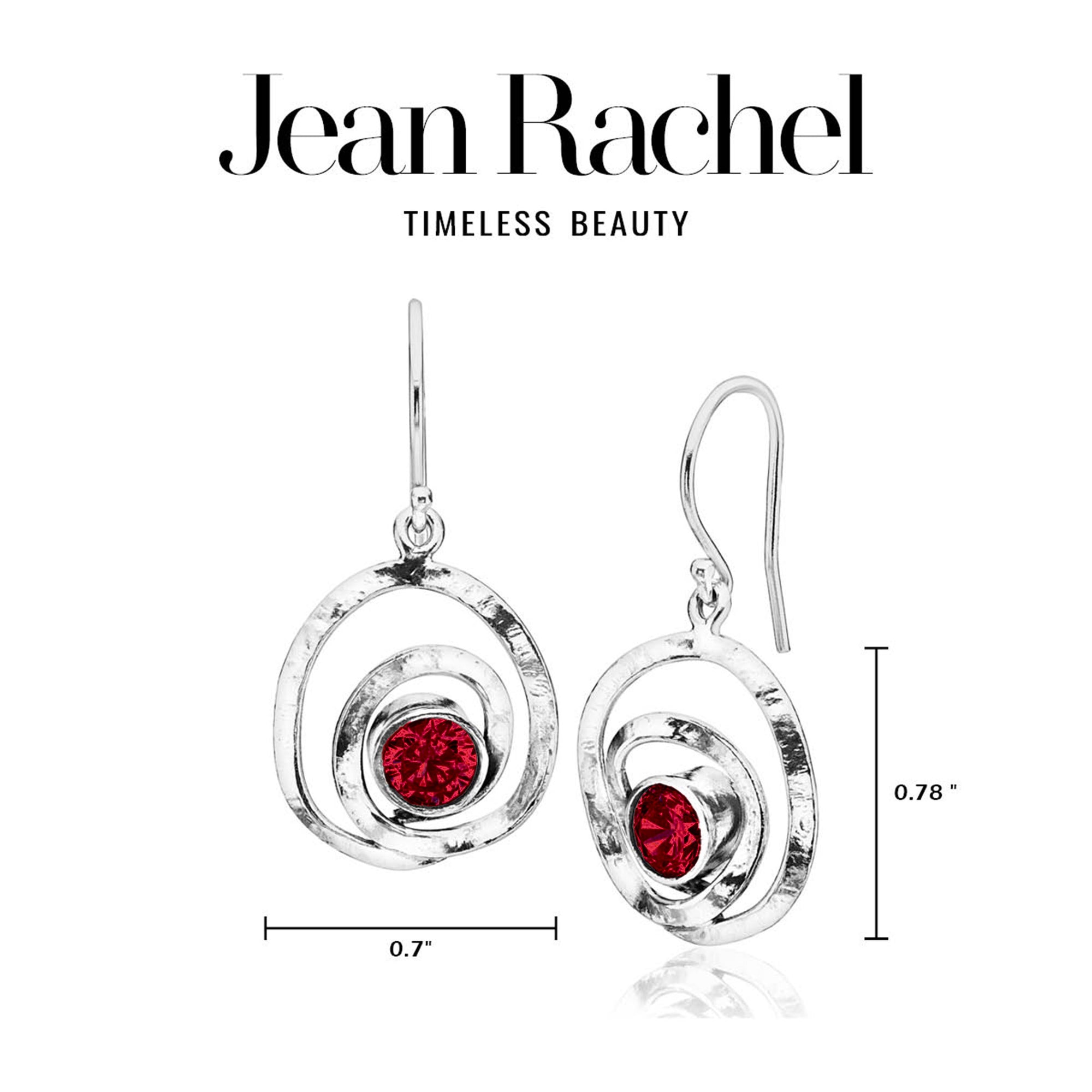 Artistic Sterling Silver Ruby CZ Earrings