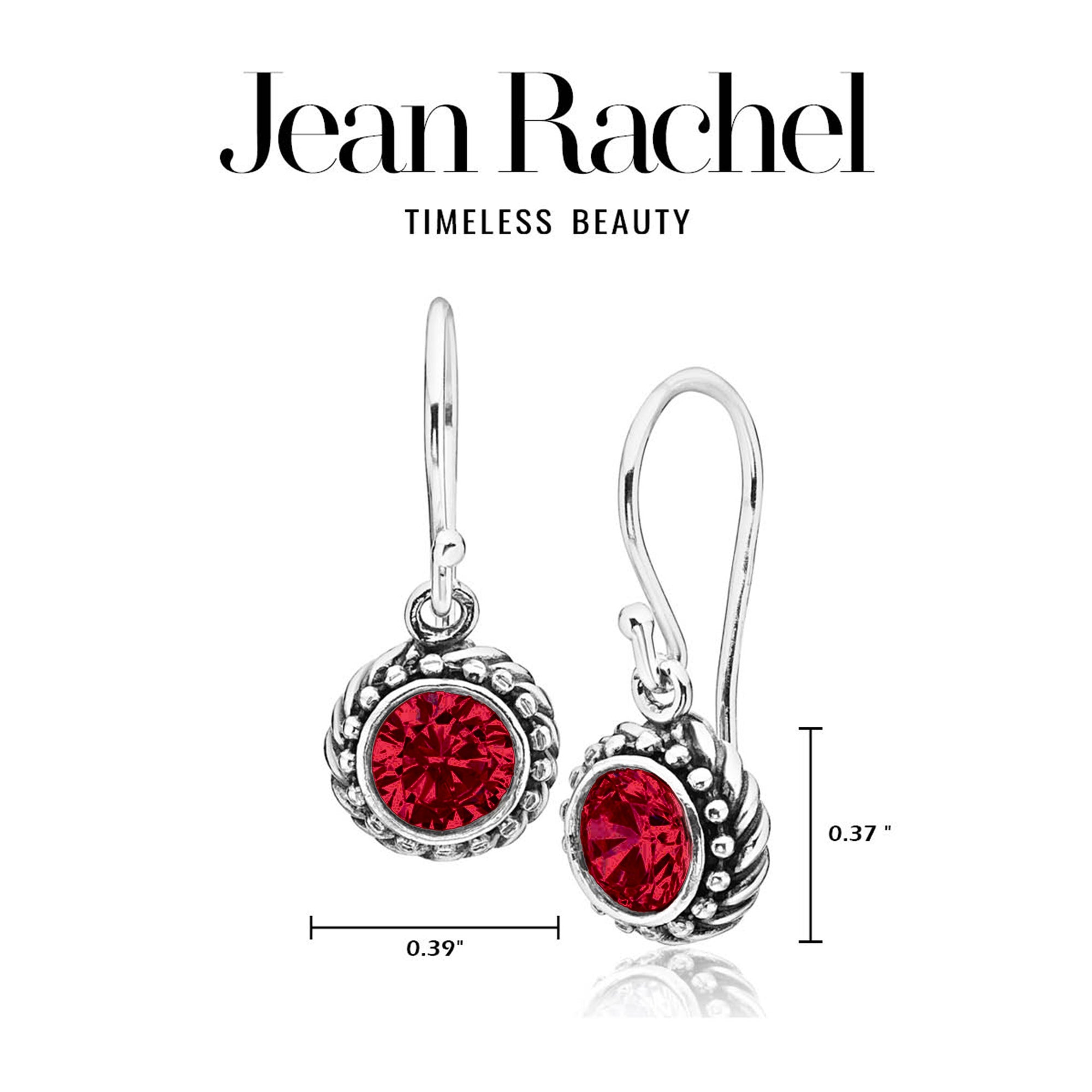 Sterling Silver Ruby CZ Rope Earrings