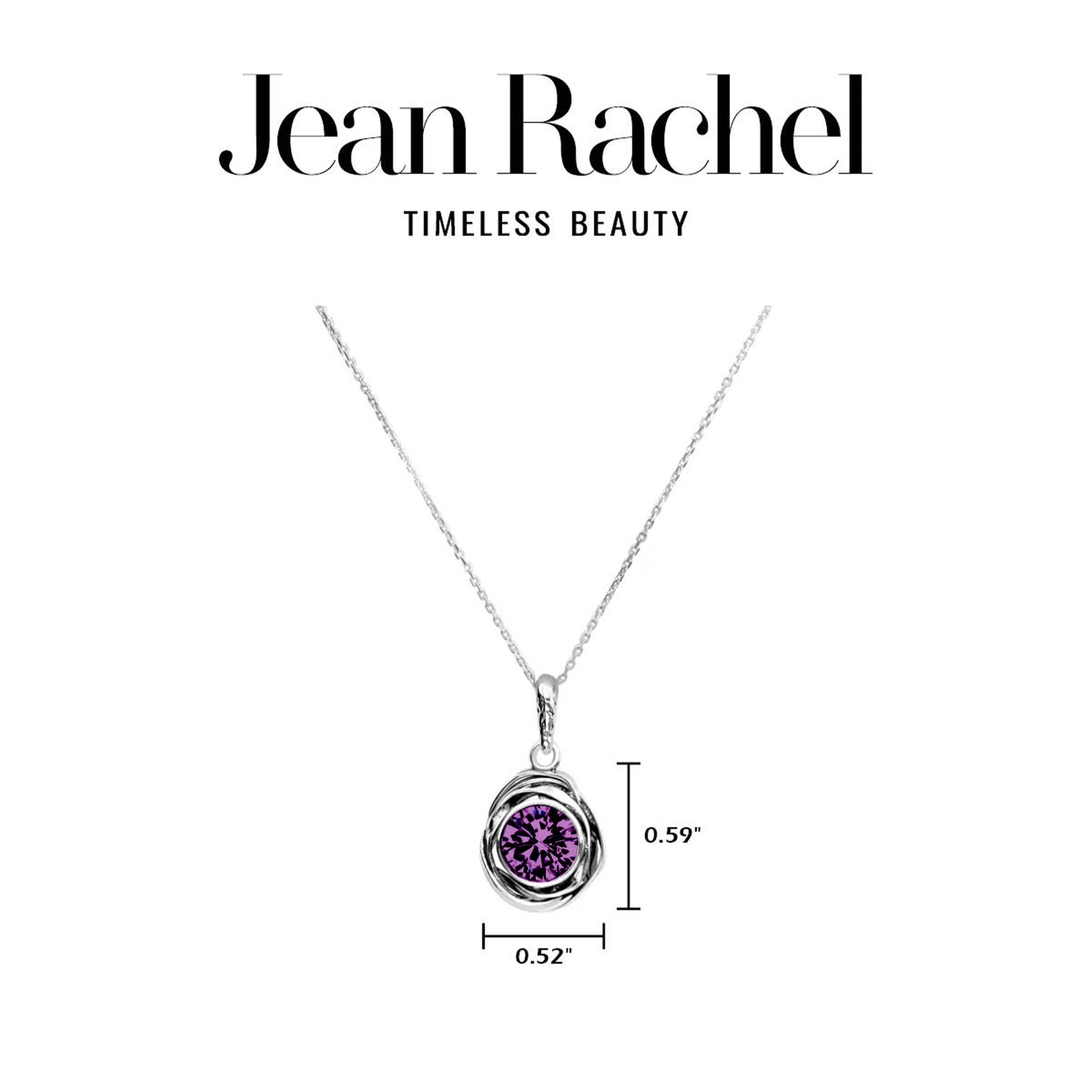 Sterling Silver Amethyst CZ Pendant Necklace