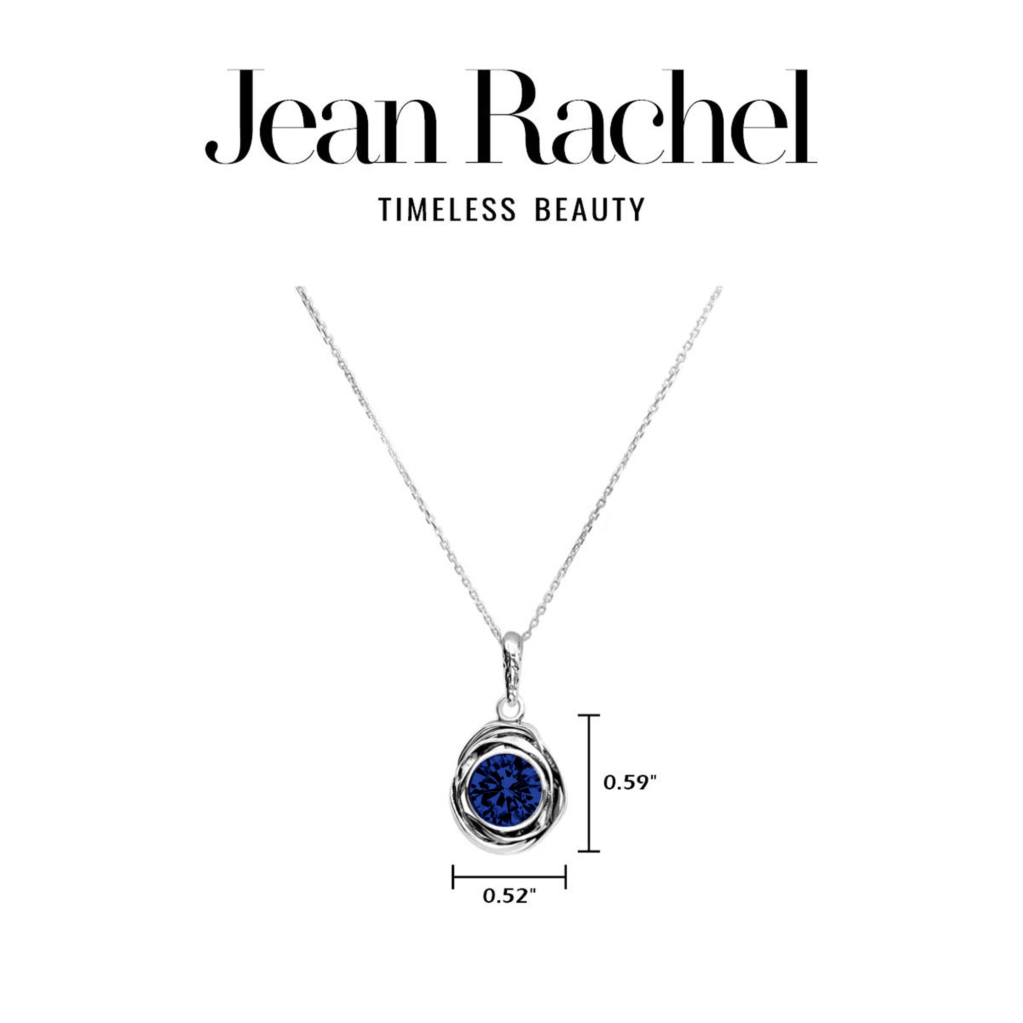 Sterling Silver Sapphire CZ Pendant Necklace