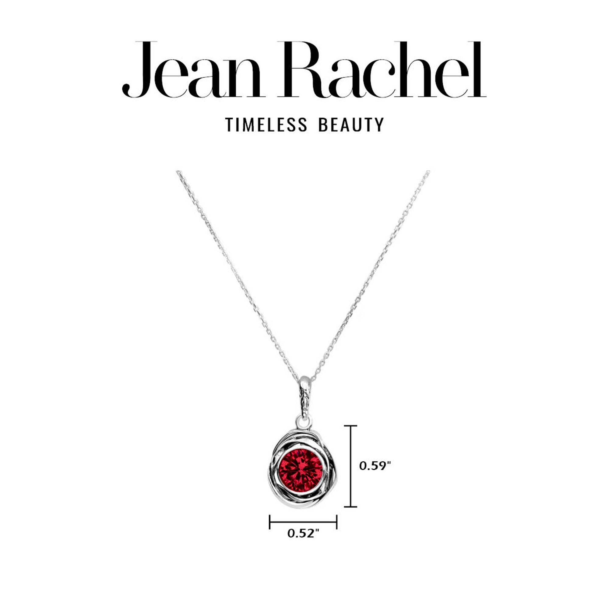 Sterling Silver Ruby CZ Pendant Necklace