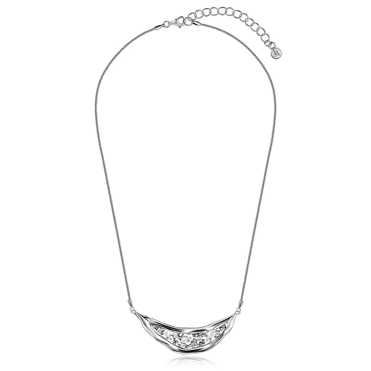Artistic Sterling Silver Marquise CZ Necklace